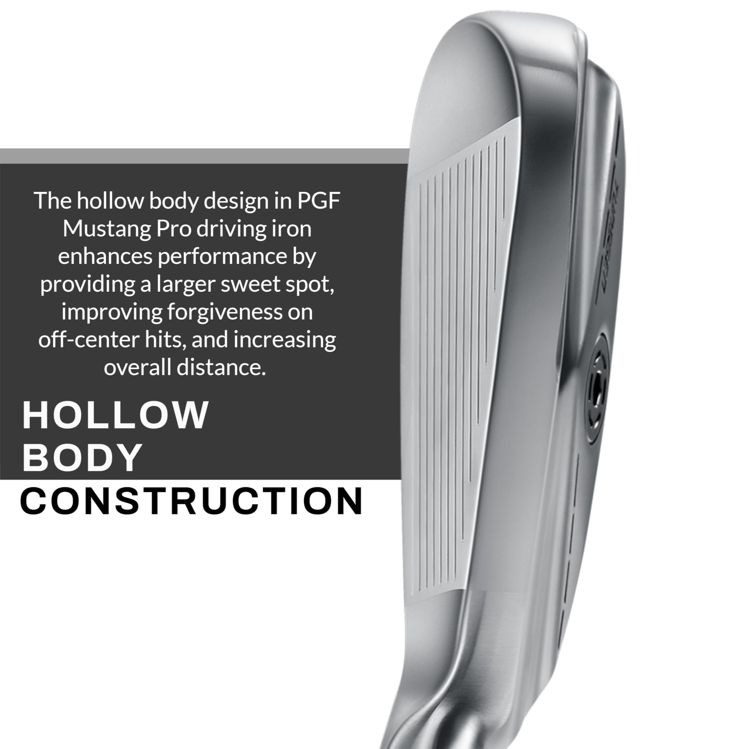 PGF Mustang Horsepower Pro Forged Utility Driving Iron - High Performance Golf Club for Precision Shots | Perfect for Fairway Play & Long Approach Shots