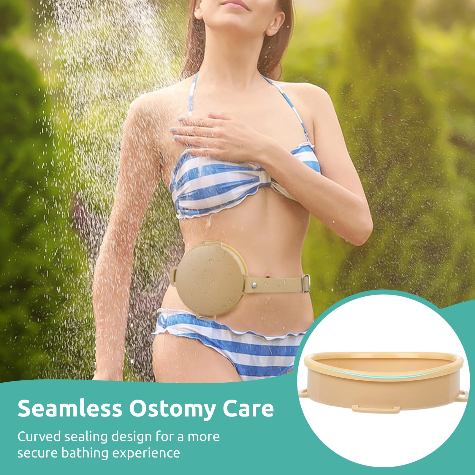 Lnrueg Ostomy Shower Cover - Waterproof Stoma Protector with Adjustable Belt for Ostomy Bags | Post-Surgery Bathing Protection for Colostomy, Ileostomy & Urostomy Patients