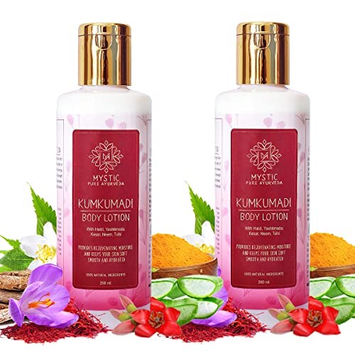 Mystic Pure Ayurveda Kumkumadi Body Lotion - 400ML | Natural Skin Nourishment & Deep Moisturization | Perfect for Dry Skin & Daily Hydration