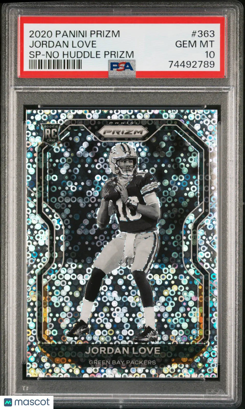 2020 Panini Prizm Football Jordan Love Rookie Card SP No Huddle Prizm PSA 10 Gem Mint #363 - Perfect for NFL Collectors & Sports Memorabilia Enthusiasts