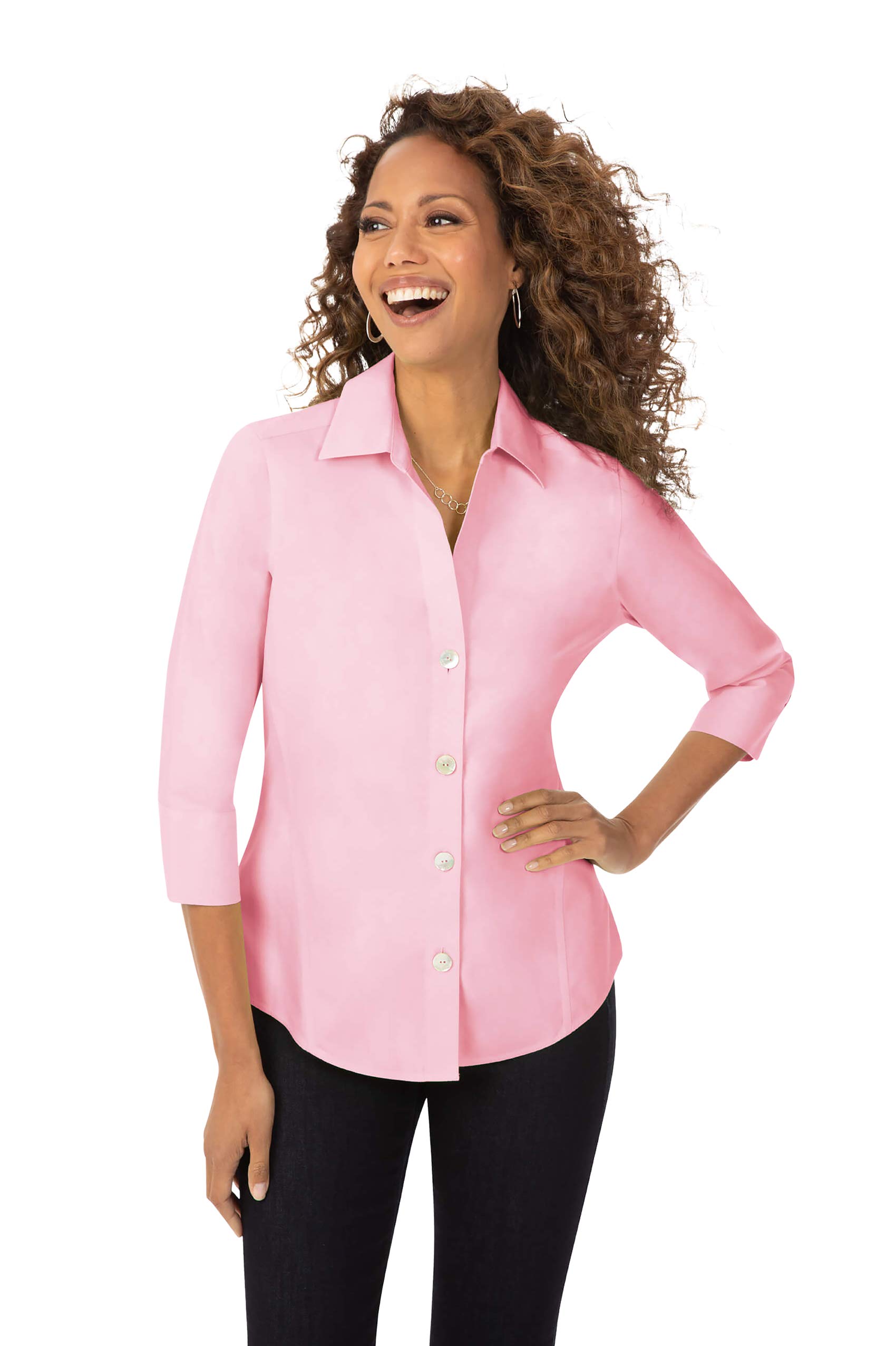 Foxcroft Women's Paityn Non-Iron Pinpoint Oxford Shirt - Professional Office Wear & Business Casual Attire for Women