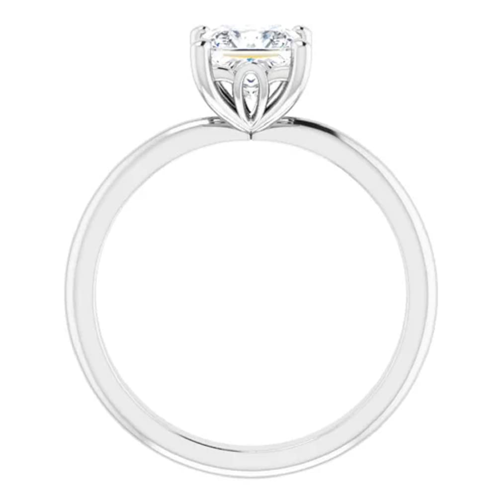 10K Solid White Gold Handmade Engagement Ring - 1.0 CT Princess Cut Moissanite Diamond Solitaire Wedding Band for Women - Perfect for Proposals, Anniversaries & Bridal Jewelry Gifts