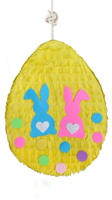 APINATA4U 2-D Easter Egg Pinata for Gender Reveal Party - Pink or Blue Bunny Design - Perfect for Baby Showers & Easter Celebrations