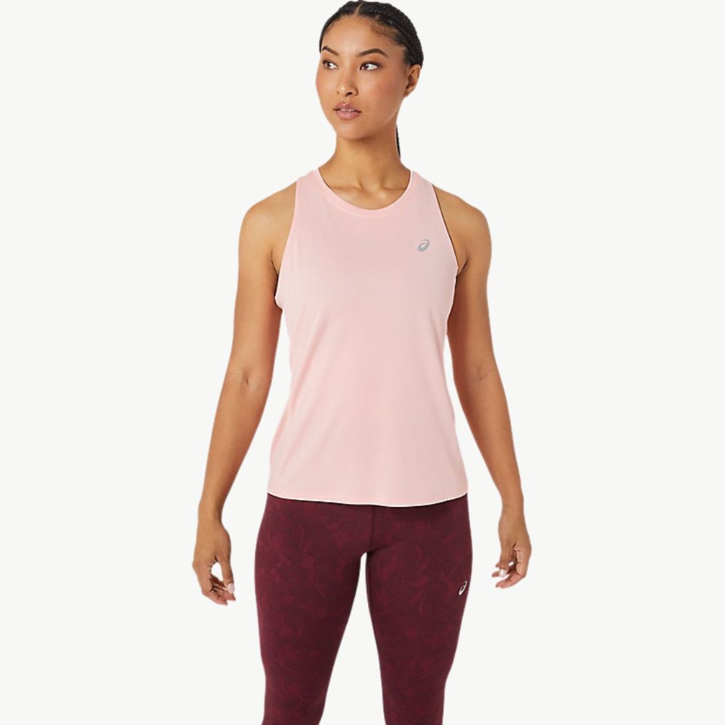 ASICS Women's Silver Running Tank Top - Lightweight Breathable Workout Shirt for Gym, Yoga & Athletic Performance