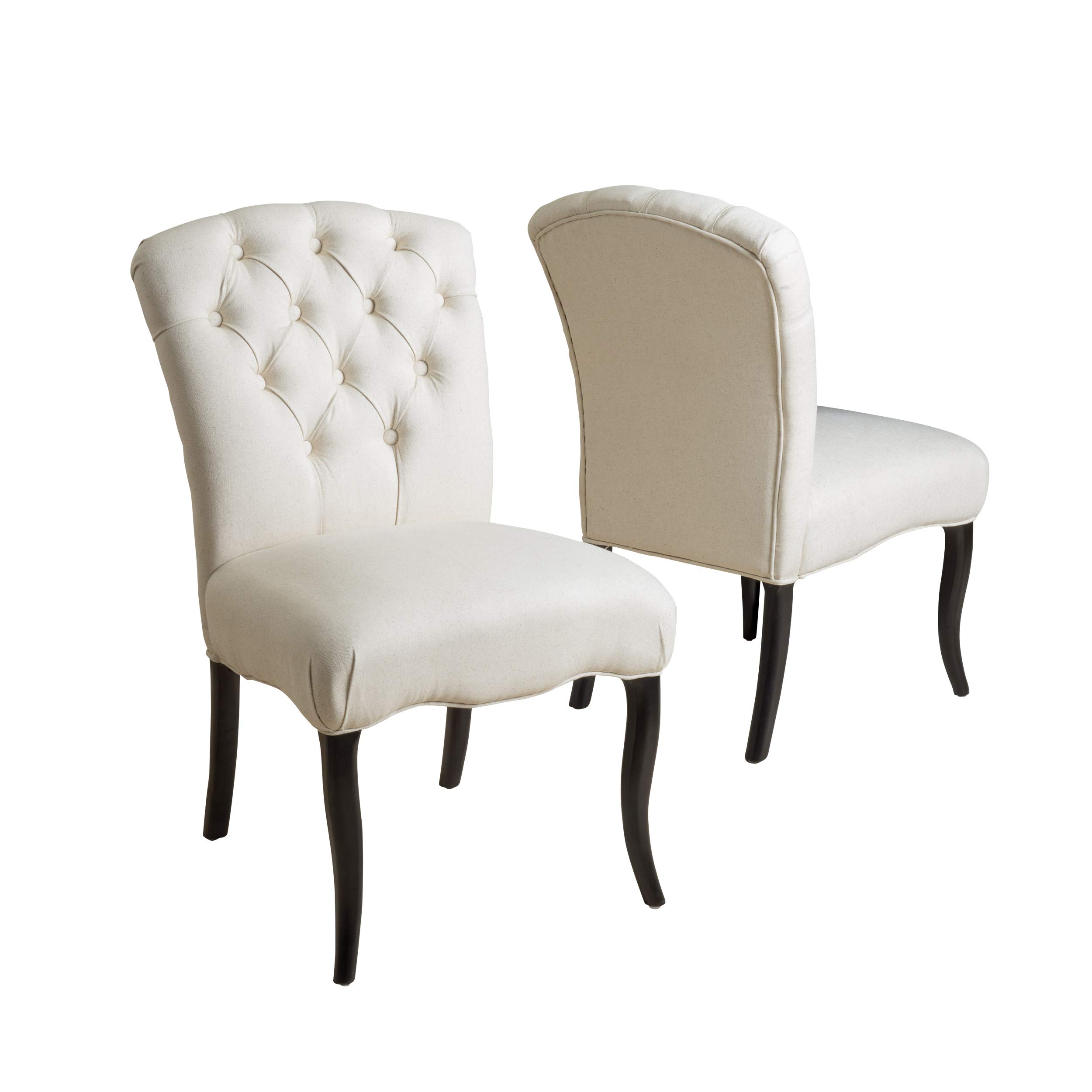 Christopher Knight Home Hallie Dining Chairs Set of 2 - Modern Linen Upholstered Side Chairs for Kitchen, Dining Room, or Breakfast Nook - Comfortable & Stylish Seating Solution