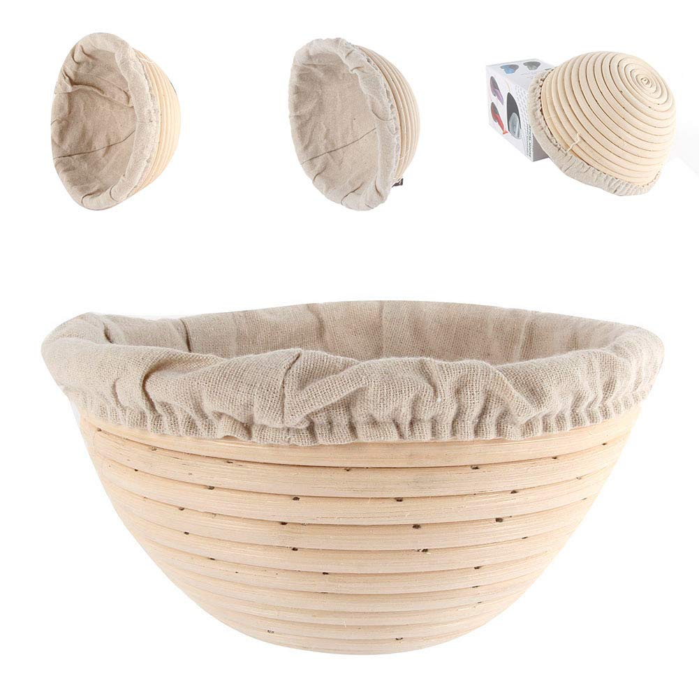 Forart Round Bread Proofing Basket - Professional & Home Bakers Dough Rising Basket for Artisan Sourdough, French Bread & Boules - Perfect for Rustic Crust Baking & Homemade Bread Making