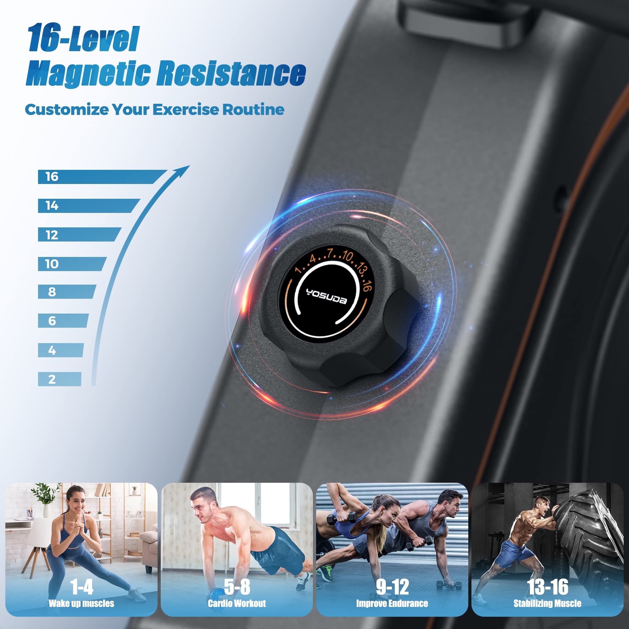 YOSUDA Magnetic/Water Rowing Machine 350 LB Weight Capacity - Foldable Rower for Home Gym with Bluetooth, App Connectivity, Tablet Holder & Comfortable Seat Cushion | Perfect for Full-Body Workout, Cardio Training & Small Space Fitness