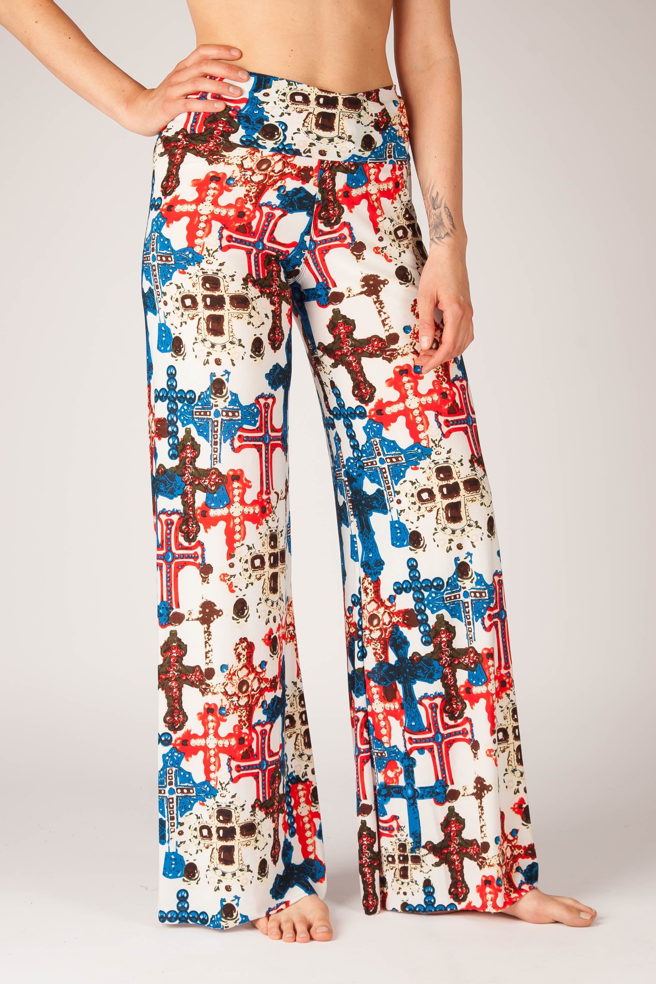 Faithful Palazzo Pants for Women - High Waisted Wide Leg Trousers - Soft Linen Blend Lounge Pants for Casual Wear, Office & Travel