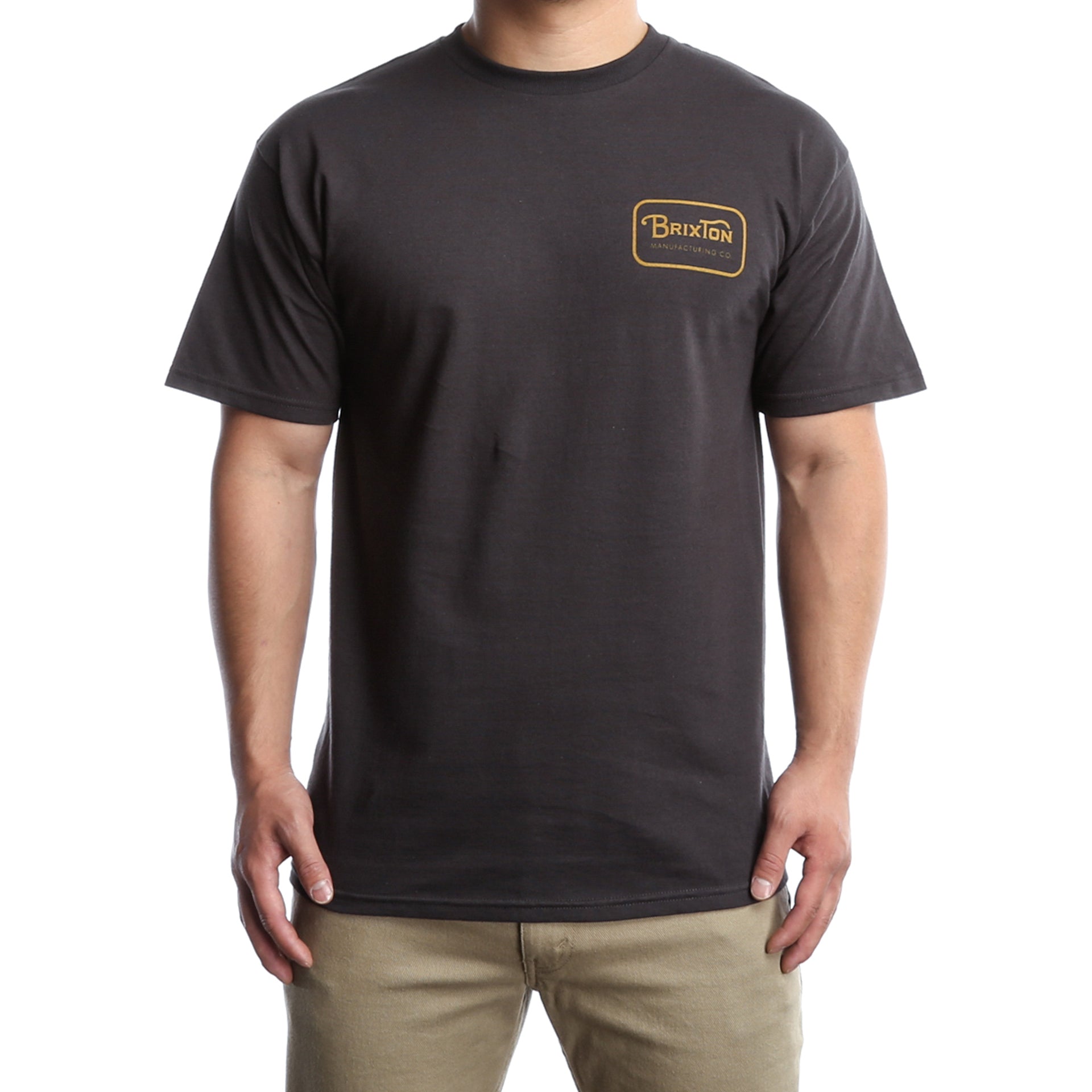 Brixton Grade Short Sleeve Standard Tee - Washed Black & Gold - Casual Everyday Wear for Men & Women