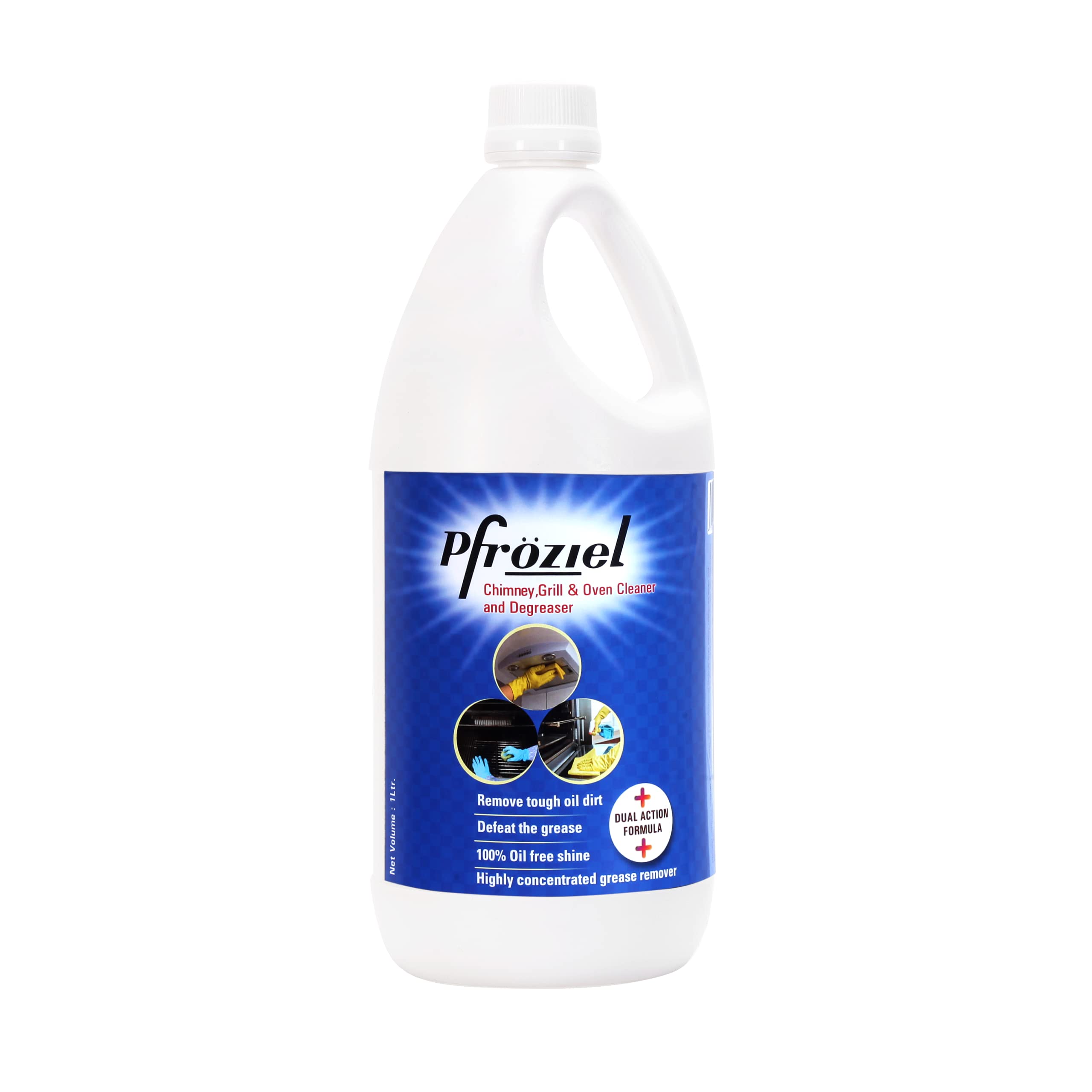 Pfroziel Chimney & Grill Cleaner (1L) - Heavy-Duty Degreaser for Chimneys, Ovens, Gas Stoves, Griddles & Exhaust Fans | Non-Flammable Formula | Removes Tough Grease, Oil & Stains | Perfect for Kitchen Deep Cleaning & BBQ Grill Maintenance