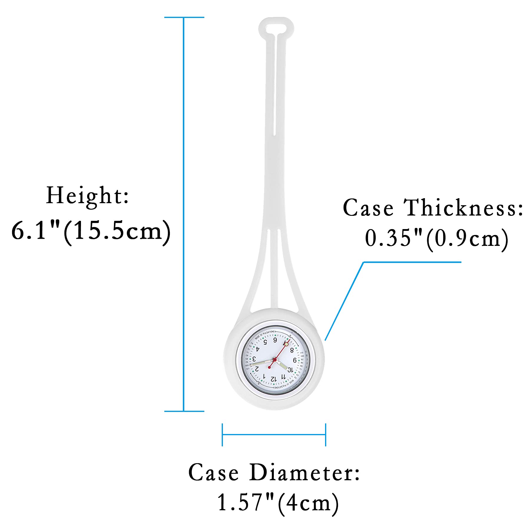 Avaner Silicone Nurse Watch with Luminous Hands & Pulsometer Scale - Waterproof Medical Watch for Nurses, Doctors & Healthcare Professionals - Perfect for Clinical Shifts, Hospital Rounds & Medical Examinations