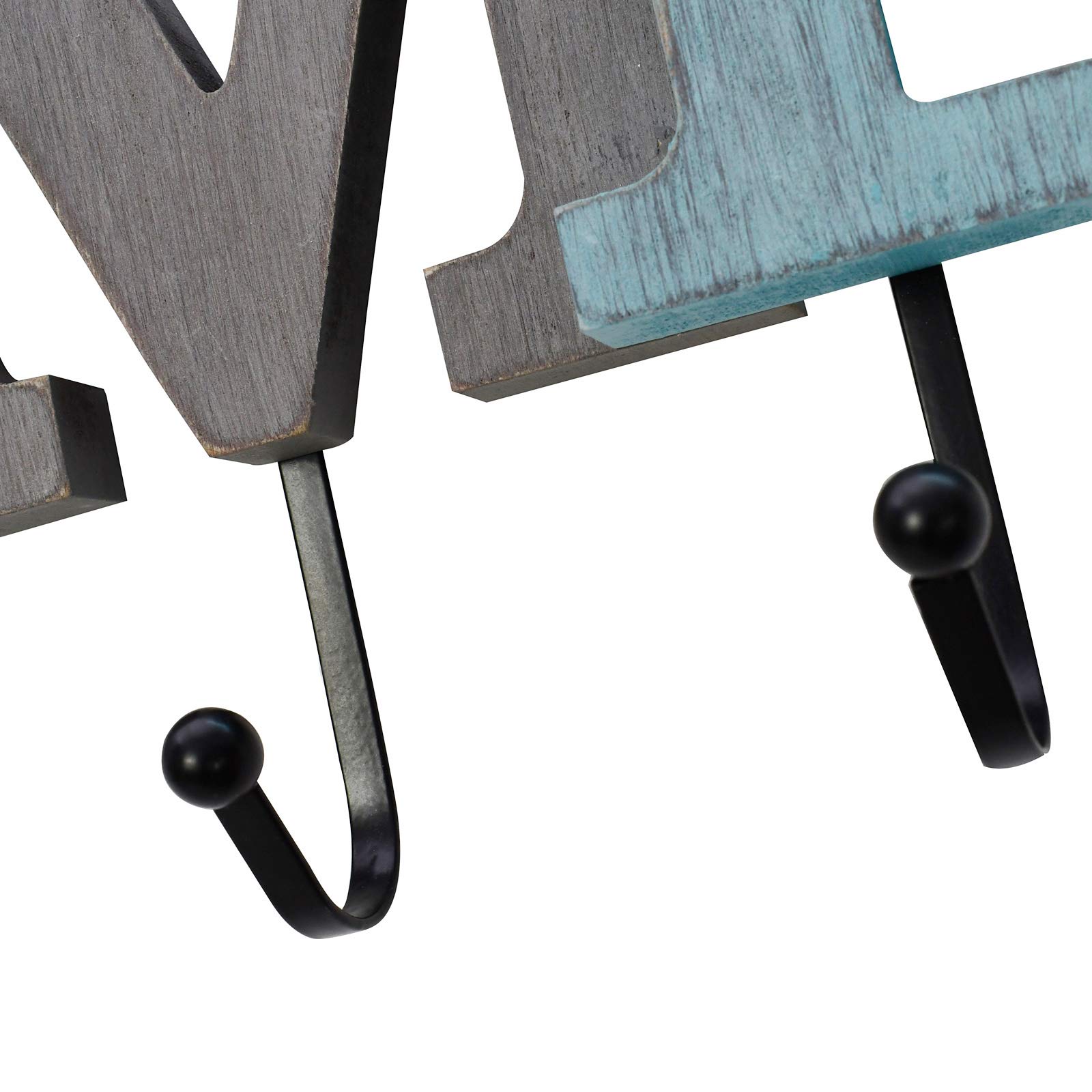 Rustic Aqua Wooden Hanging Block Letters Sign - Decorative Wall Decor with Hook for Home, Farmhouse & Living Room - Perfect for Wedding, Birthday & Housewarming Gifts