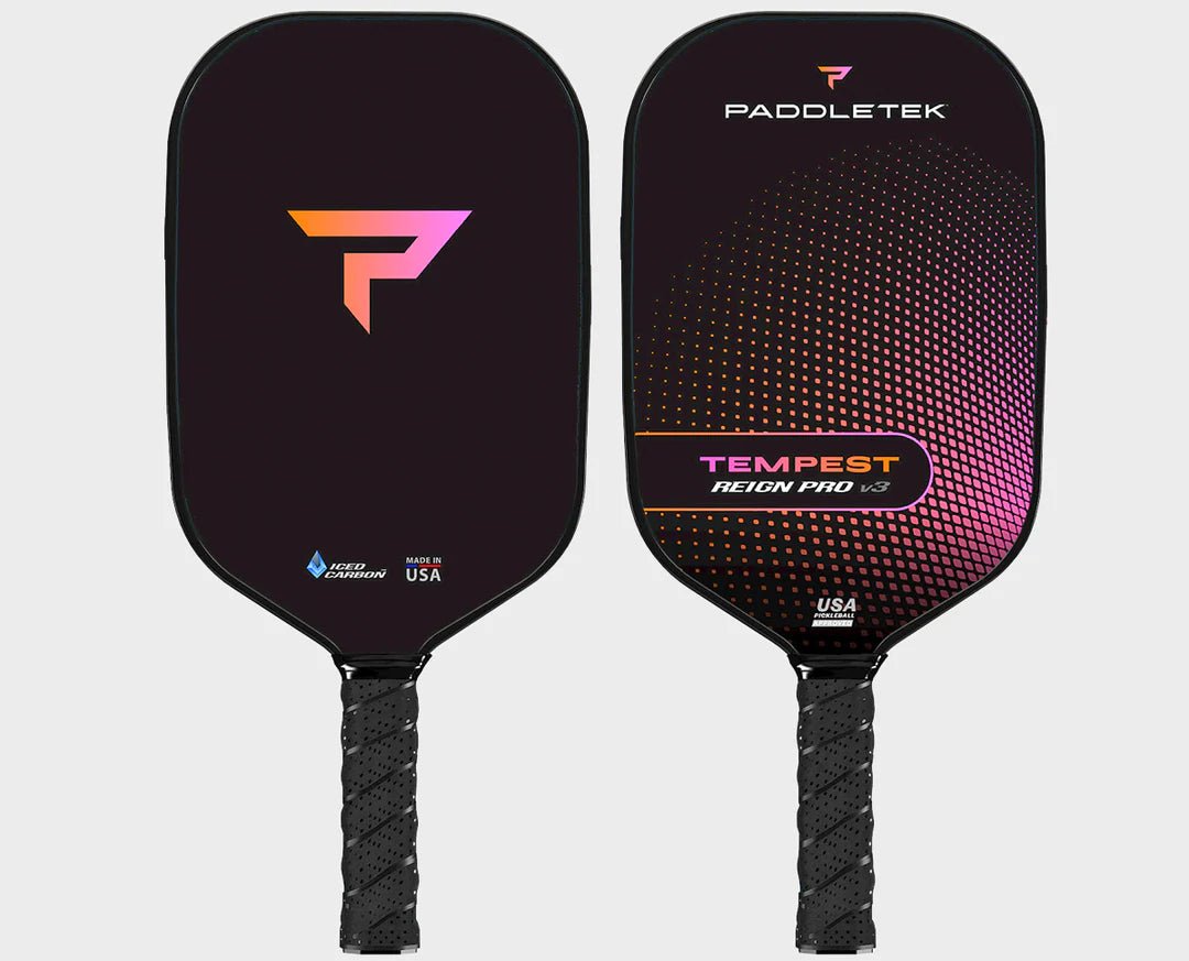 Paddletek Tempest Reign PRO V3 Pickleball Paddle - Premium Carbon Fiber Surface | USAPA Approved | Ideal for Tournament Play & Competitive Pickleball Games