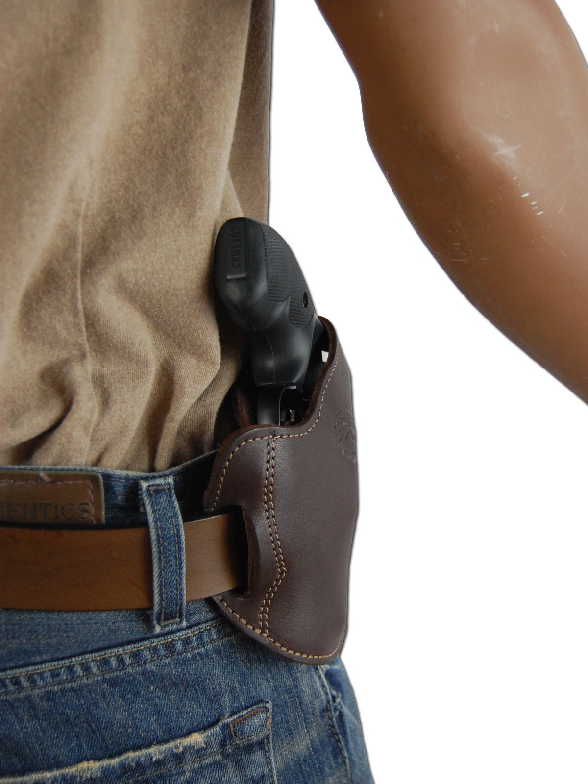 Barsony New Brown Leather Pancake Holster for 2
