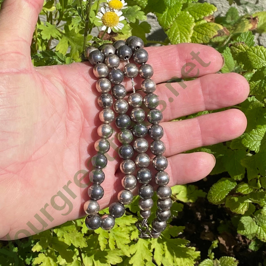 Elegant Sterling Silver Pearl Necklace with Stunning Patina - 25.5 Inch Length for Women | Perfect for Weddings, Parties & Special Occasions