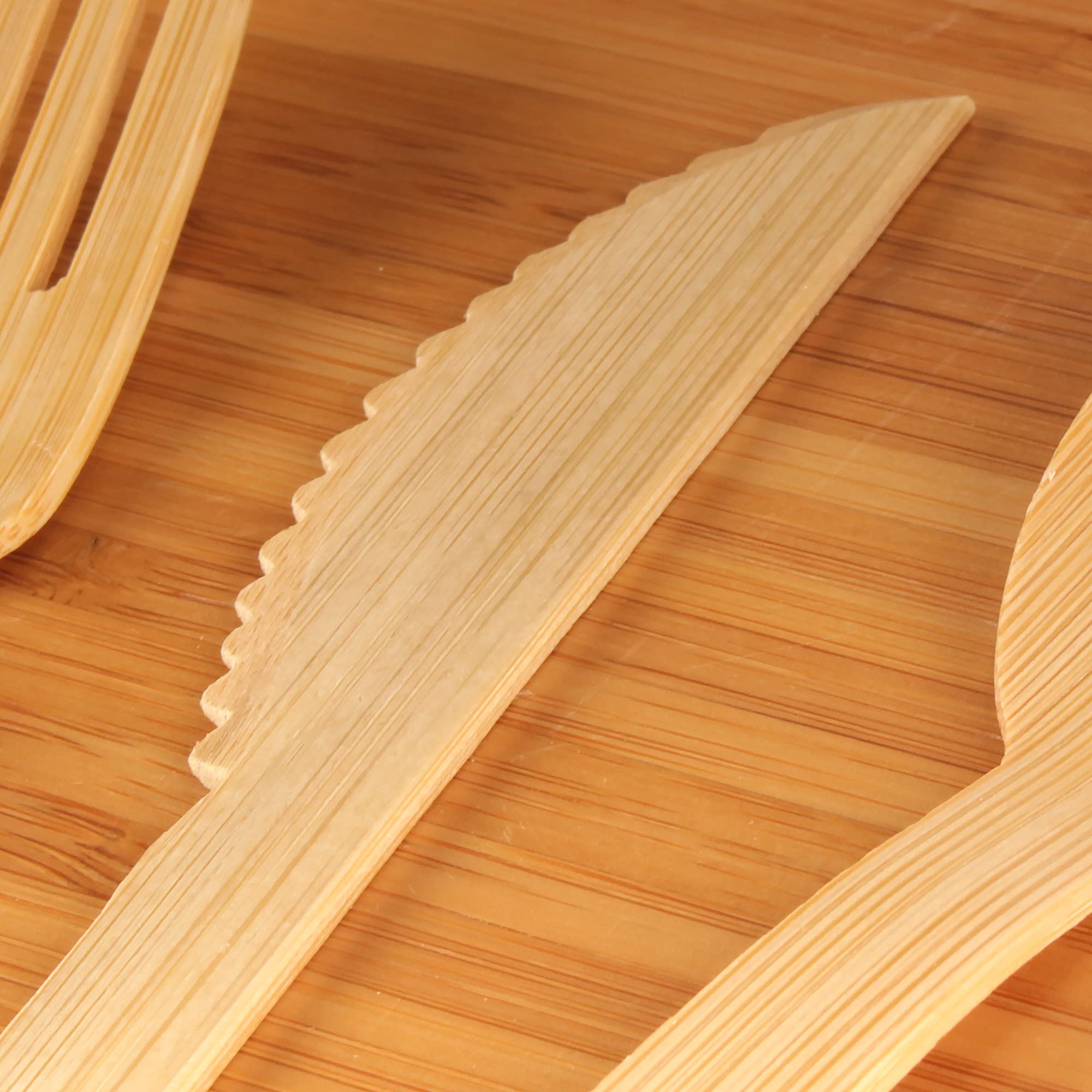 Bulk Pack 1000pcs Natural Bamboo Veneer Knives - Eco-Friendly Disposable Cutlery for Dinner Parties, Catering, Weddings & Events