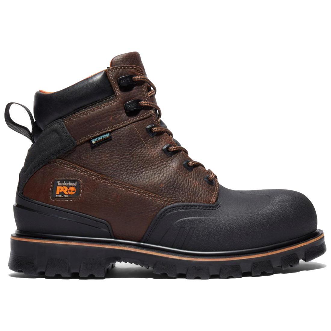Rigmaster 6 Inch Steel Toe Waterproof Work Boots for Men - Brown Safety Shoes for Construction, Warehouse & Outdoor Work