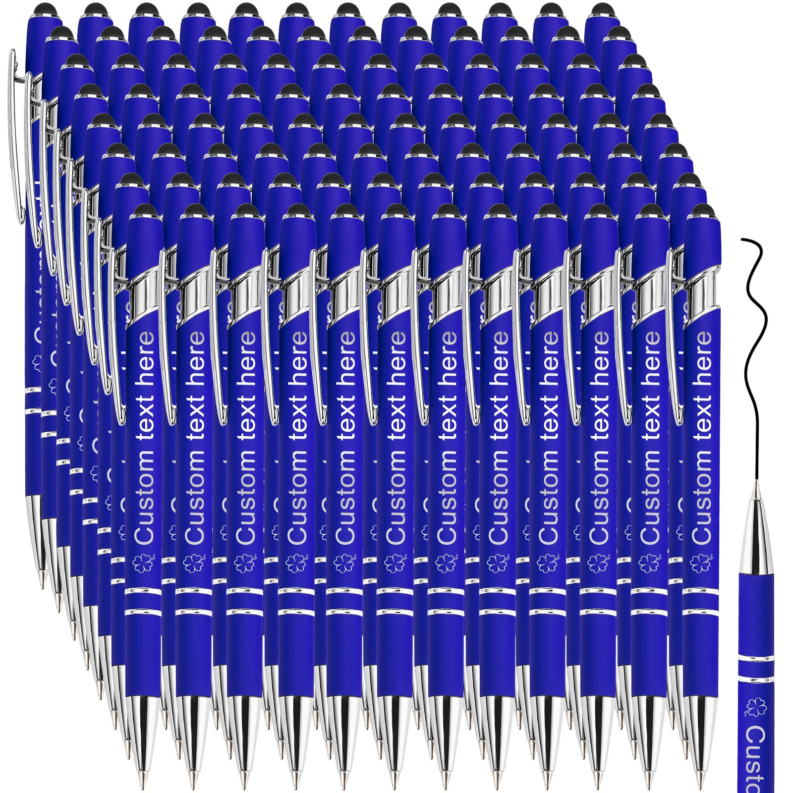 504 Pcs Personalized Ballpoint Pens with Free Name Engraving - Custom Metal Pens for Men & Women, Business Office Gifts - Engraved Logo, Message, Stylus Tip - Black Ink Click Action - Perfect for Corporate Events, Promotions & Employee Appreciation