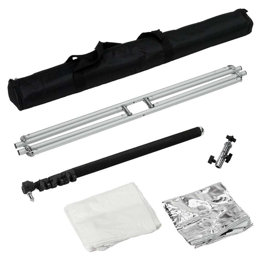 35.4x35.4 Inch Professional Collapsible Flat Panel Light Diffuser with C Stand & Boom Arm - Perfect for Photography, Videography and Studio Lighting