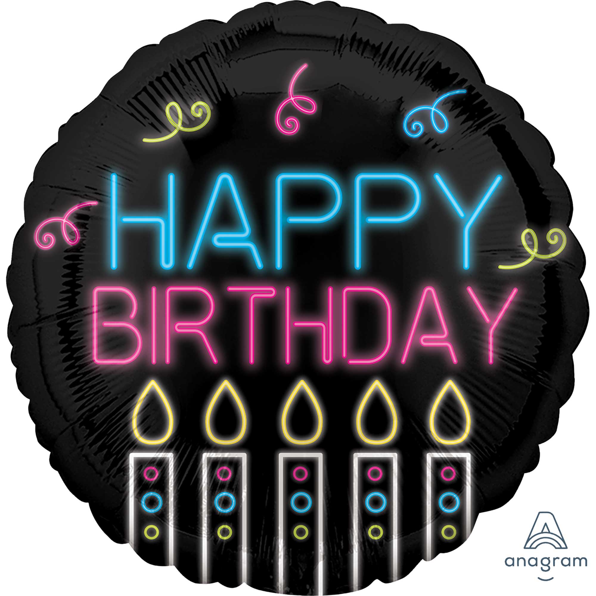 45cm Standard HX Neon Happy Birthday Balloon - Perfect for Birthday Parties, Baby Showers & Celebrations