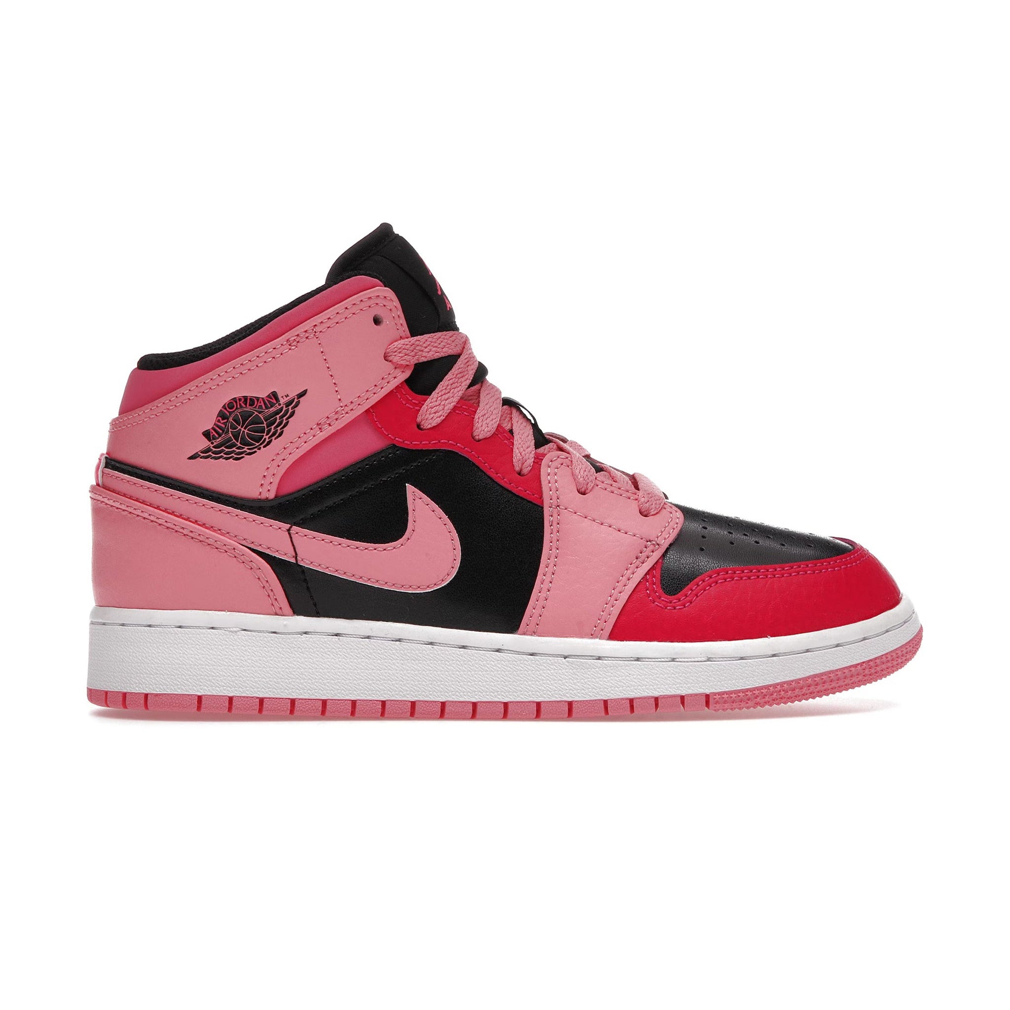 Air Jordan 1 Mid Coral Chalk Sneakers for Girls (GS) - Comfortable Basketball Shoes for School, Sports & Casual Wear