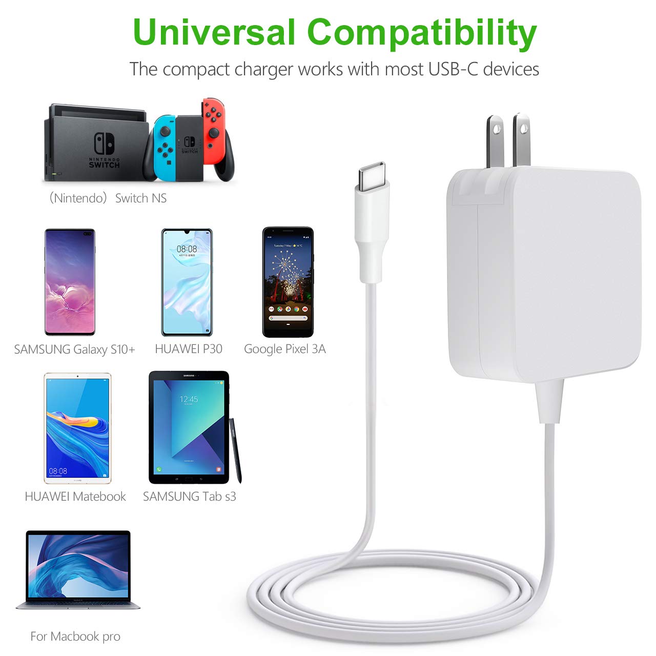 45W USB-C Fast Charger for Samsung Chromebook 4 11.6