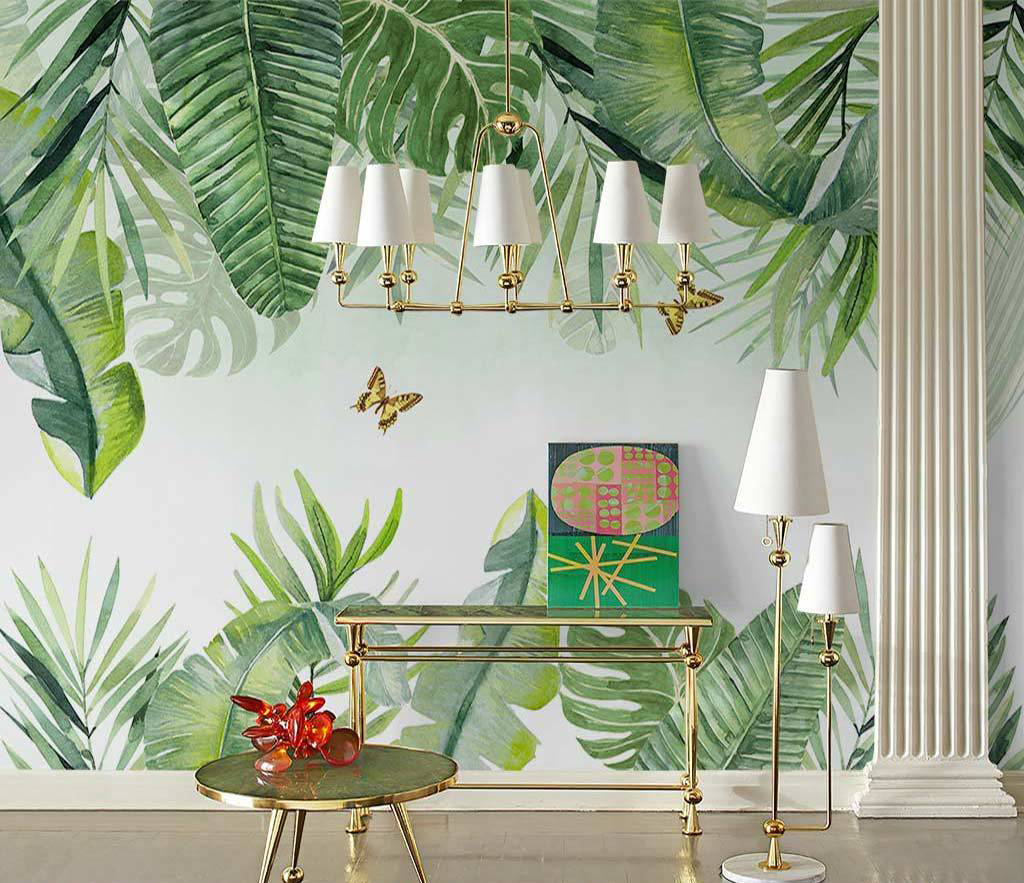 Jungle Leaf Wallpaper Murals - Tropical Botanical Peel and Stick Wall Decals for Living Room, Bedroom, Nursery | Perfect for Home Decor, Accent Walls & DIY Interior Design