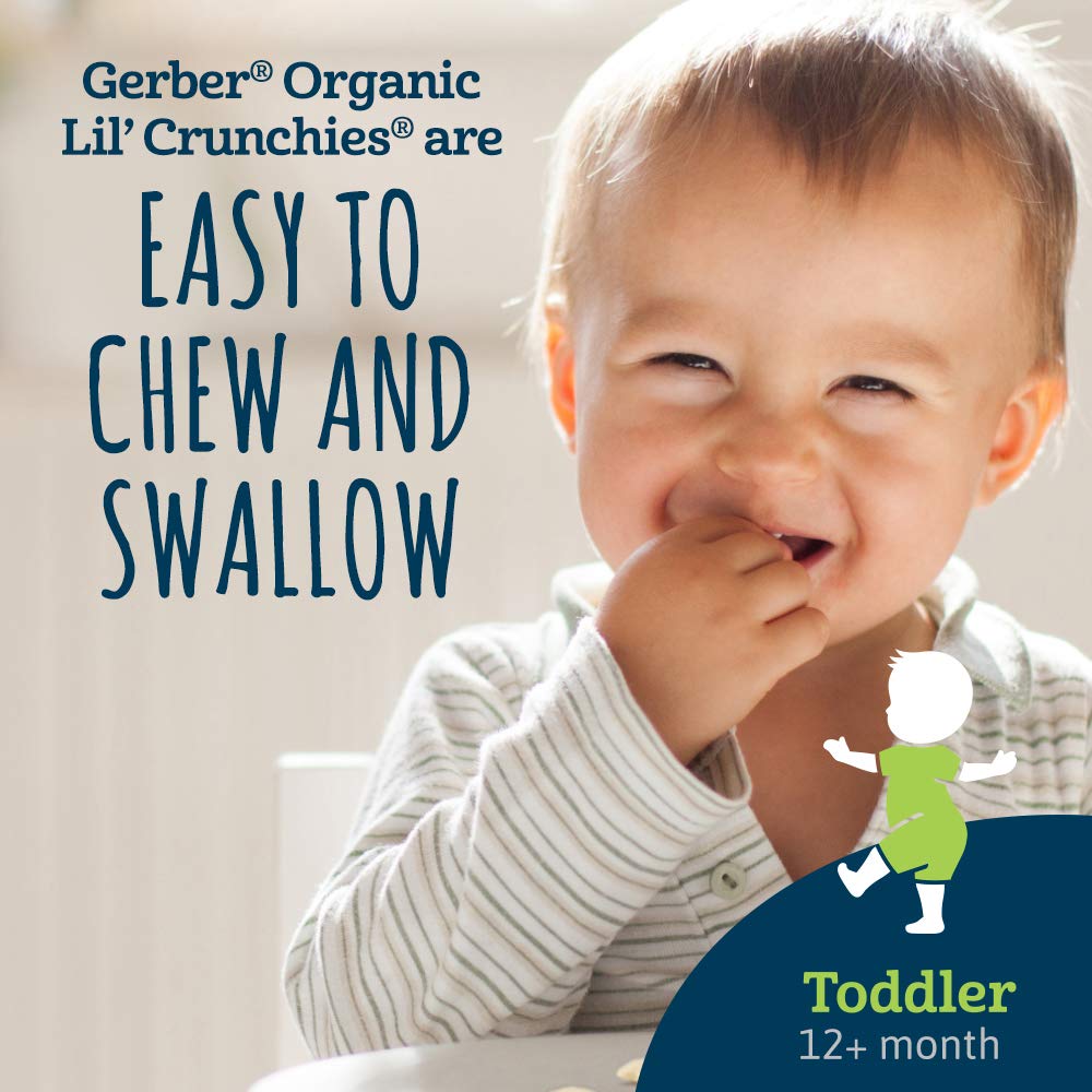 Organic Gerber Lil Crunchies Baby Snacks - White Cheddar & Broccoli + Mild Cheddar & Veggie Dip Value Pack | Healthy Toddler Finger Food for On-the-Go, Daycare & Travel Snacking