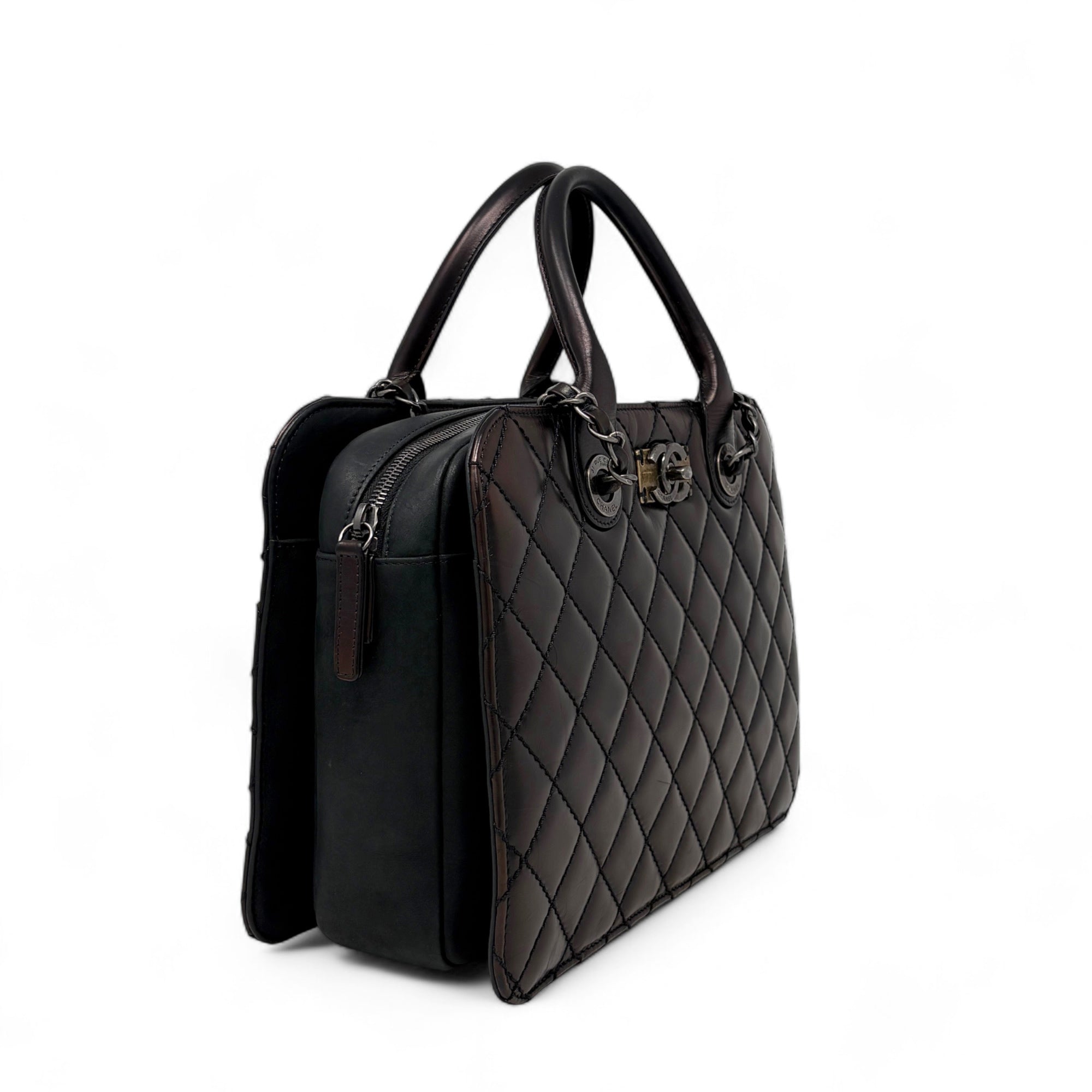 Chanel Metallic Brown Leather Shopping Tote Bag for Women - Luxury Designer Handbag for Work, Travel & Everyday Use