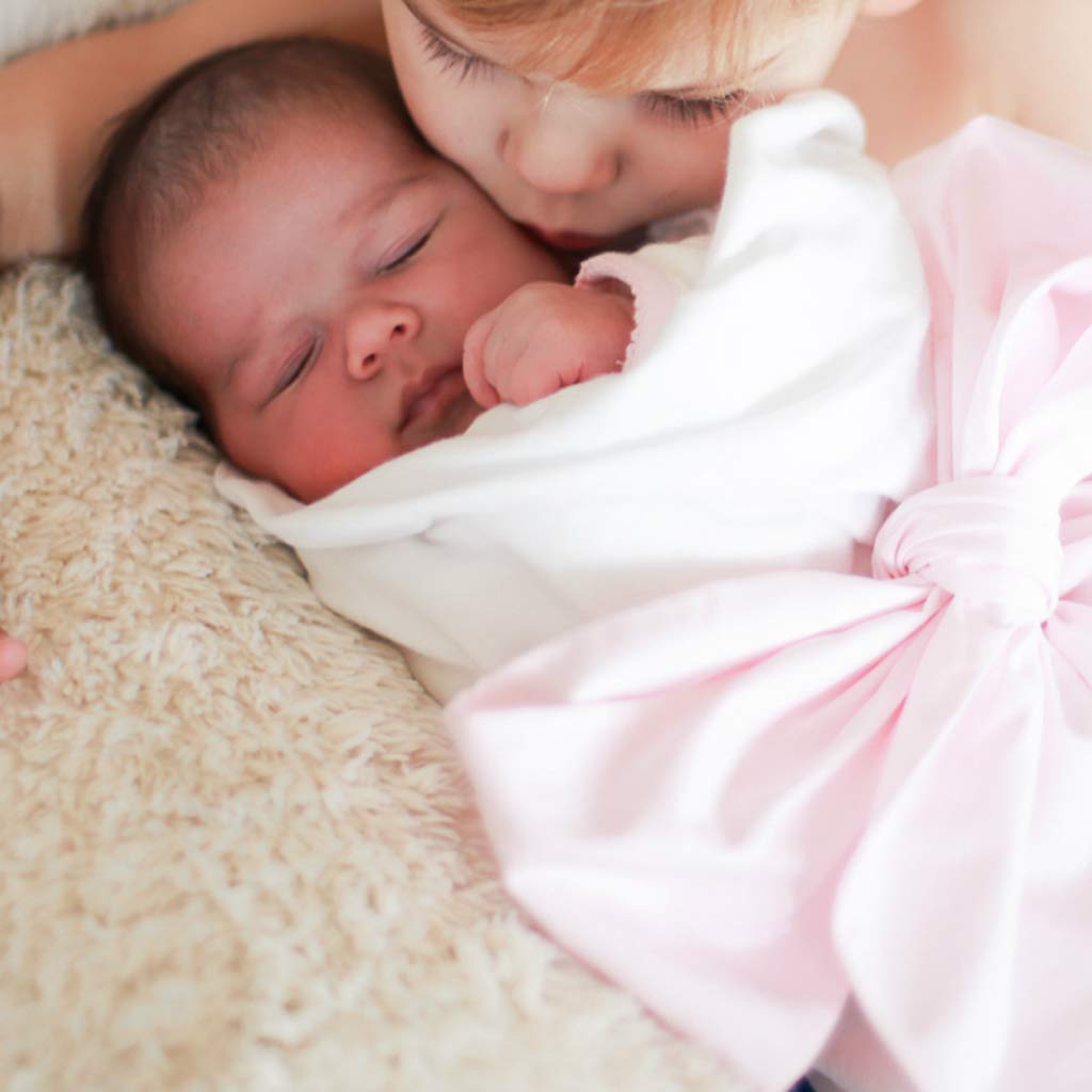 Newborn Baby Swaddle Wrap with Adjustable Bow Sash - Soft Maternity Photography Prop for Newborn Photo Shoots, Baby Showers & Nursery Decor
