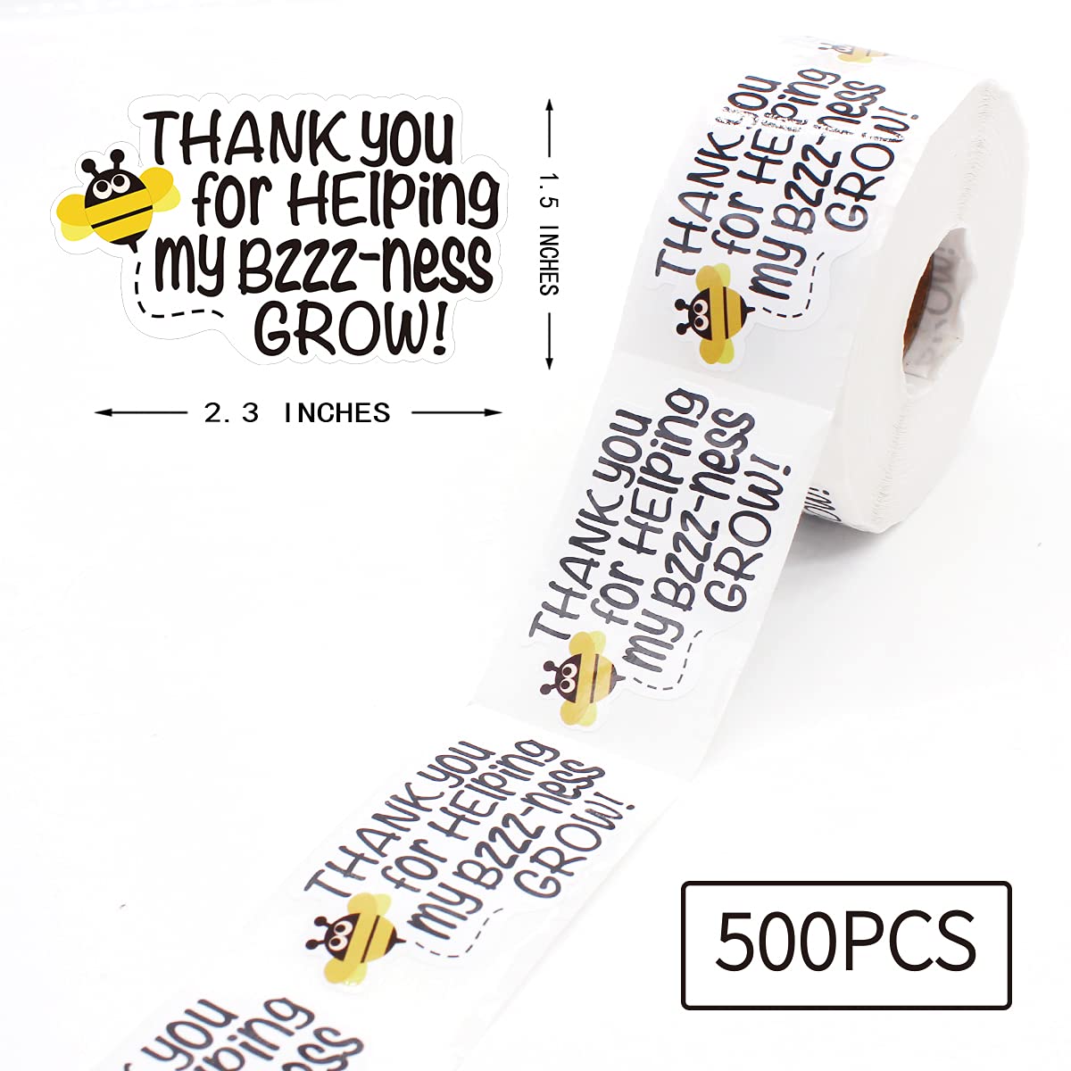 Littlefa Thank You Stickers for Small Business - 500pcs Cute Bee & Bakery Themed Handmade Mail Packing Stickers | Perfect for Packaging, Gifts, Thank You Notes & Small Business Branding