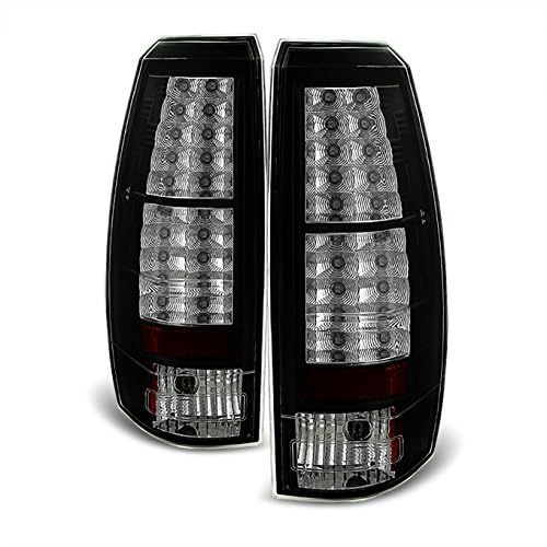 AKKON Black LED Tail Lights Brake Lamps for 2007-2013 Chevy Avalanche GMT800 Pickup Truck - Replacement Taillamps with Bright LED Lights for Enhanced Night Visibility & Safety