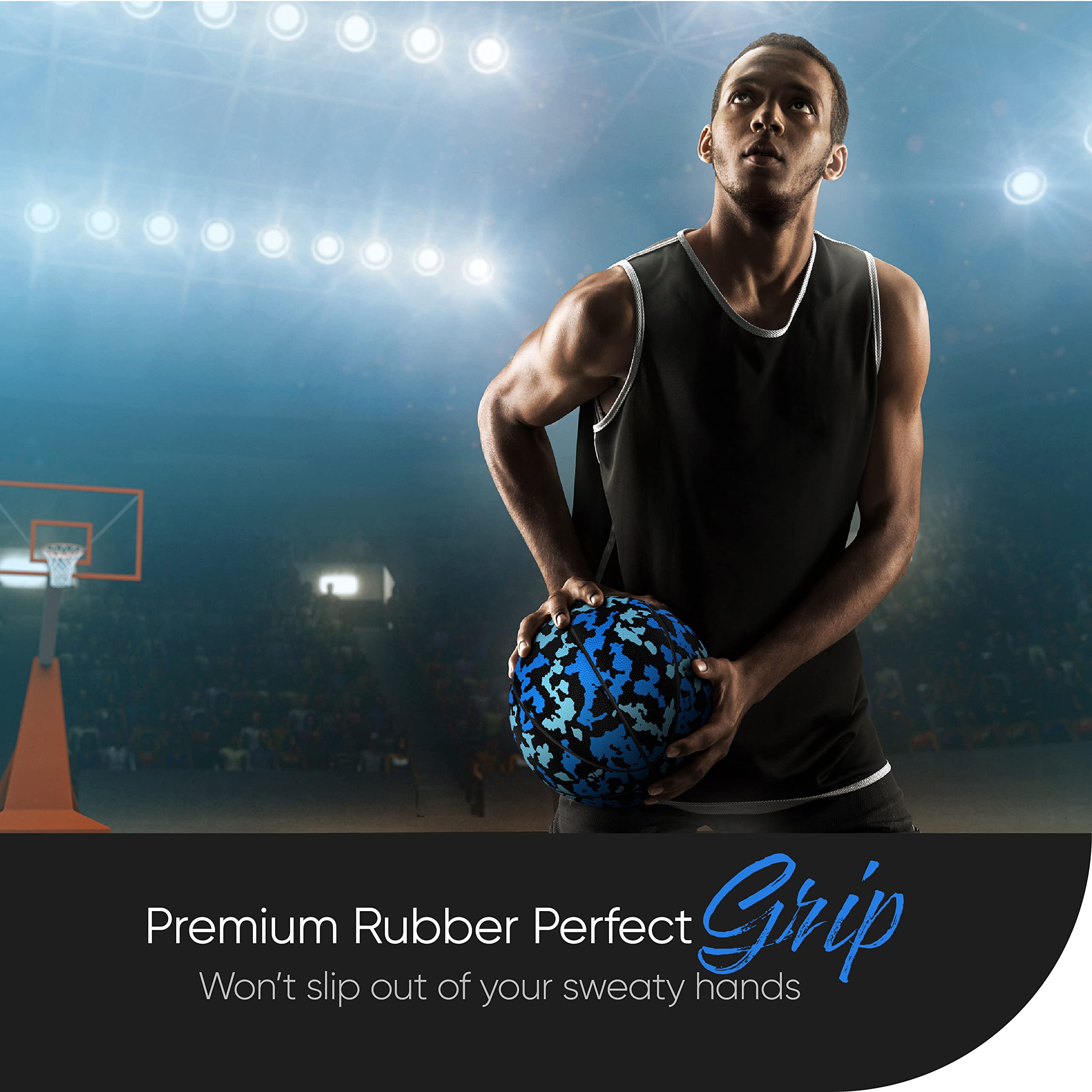Millenti Street Basketball - Size 5/6/7 for Kids, Youth & Adults | Indoor & Outdoor Basketball for Park, Gym & Backyard Play | Durable Rubber Basketball for Training & Games