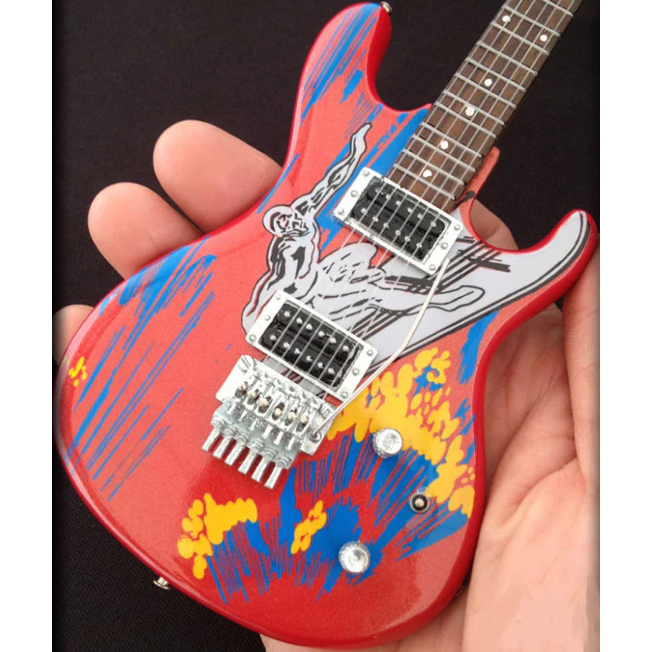 Joe Satriani Silver Surfer Mini Guitar Replica - Collectible Electric Guitar Model for Fans & Musicians - Perfect for Home Decor, Music Lovers Gift & Stage Performance