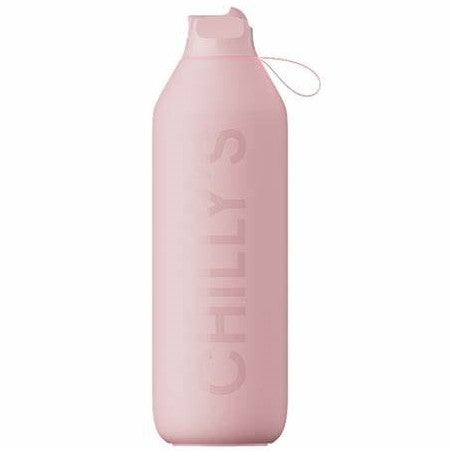 Chilly's Series 2 Insulated Flip Sports Water Bottle 1L - Leakproof Stainless Steel Vacuum Flask, Hot & Cold Temperature Retention, BPA Free - Perfect for Gym, Hiking, Travel & Outdoor Activities (Pink)