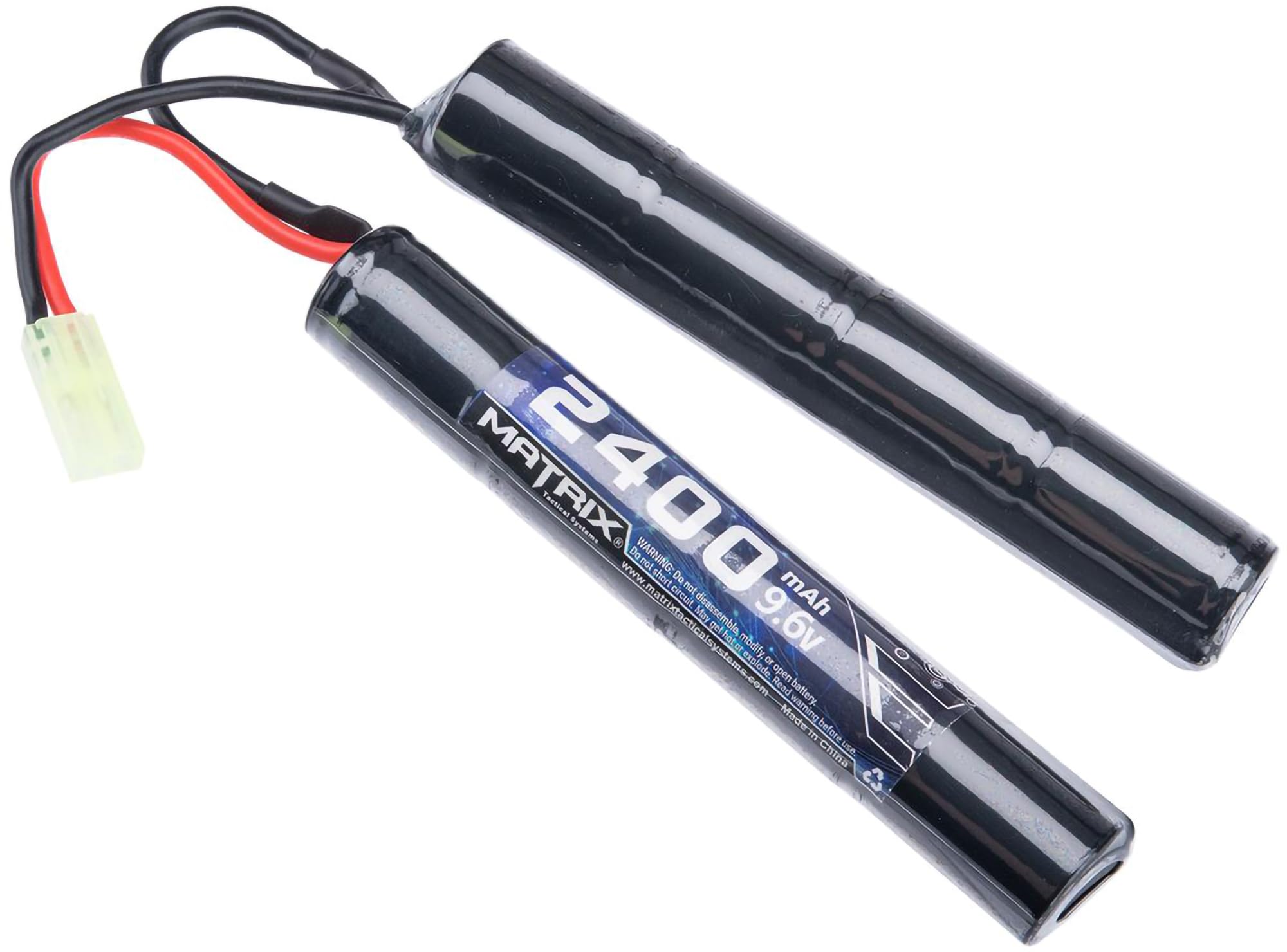 Matrix High Output Nunchuck Type 9.6V NiMH Airsoft Battery for AEG Rifles - Long Lasting Power for Airsoft Games and Training