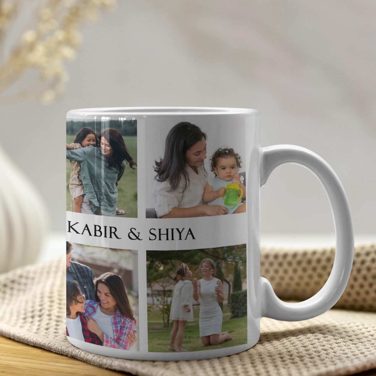 Personalized Photo & Name Coffee Mug for Mom - Custom 300ml Ceramic Travel Mug | Best Birthday, Mother's Day, Anniversary Gift Idea | Home, Office & Travel Use