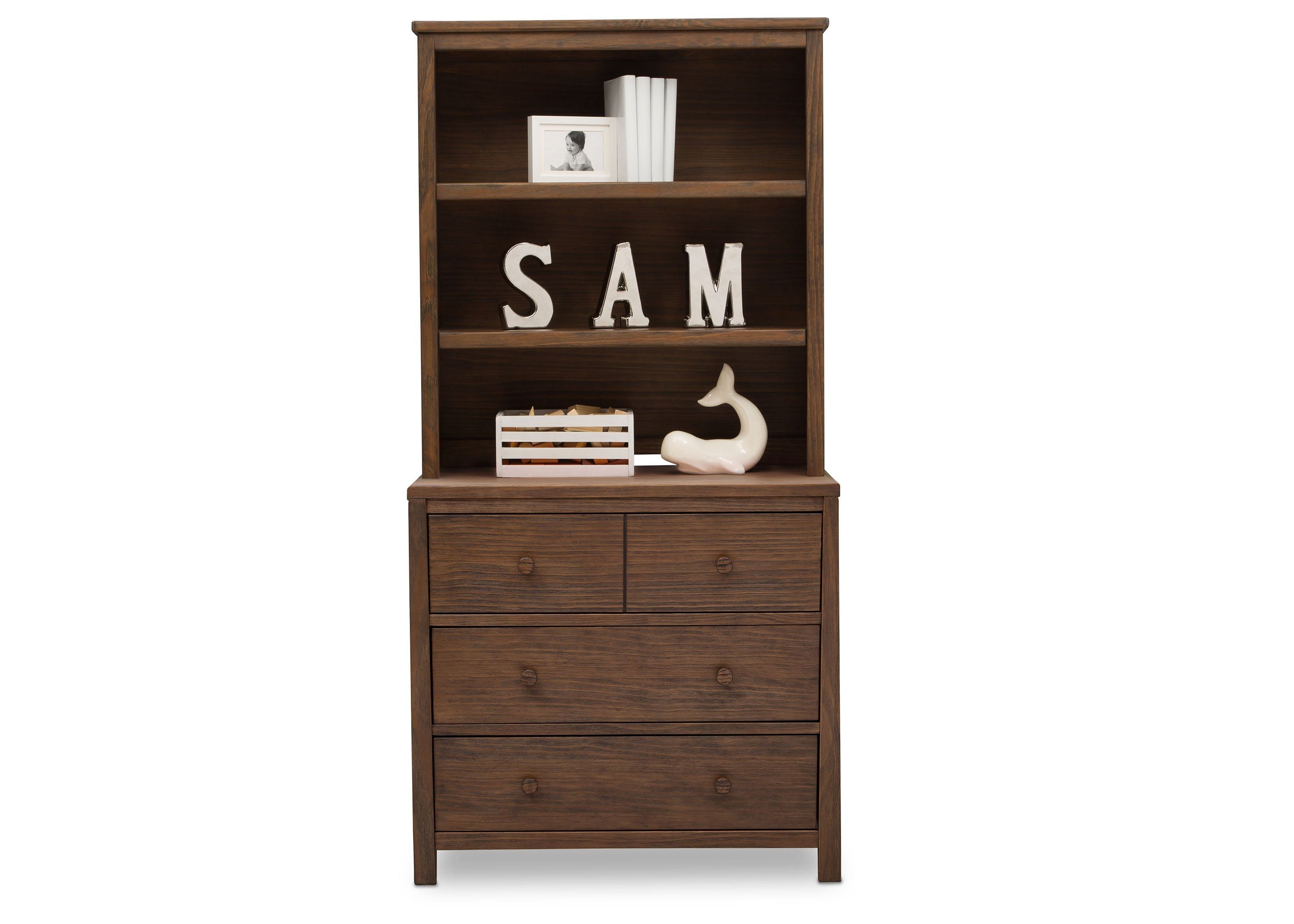 Cambridge Bookcase Hutch with Storage Shelves - Stylish Wooden Bookshelf for Living Room, Office & Study Room Organization