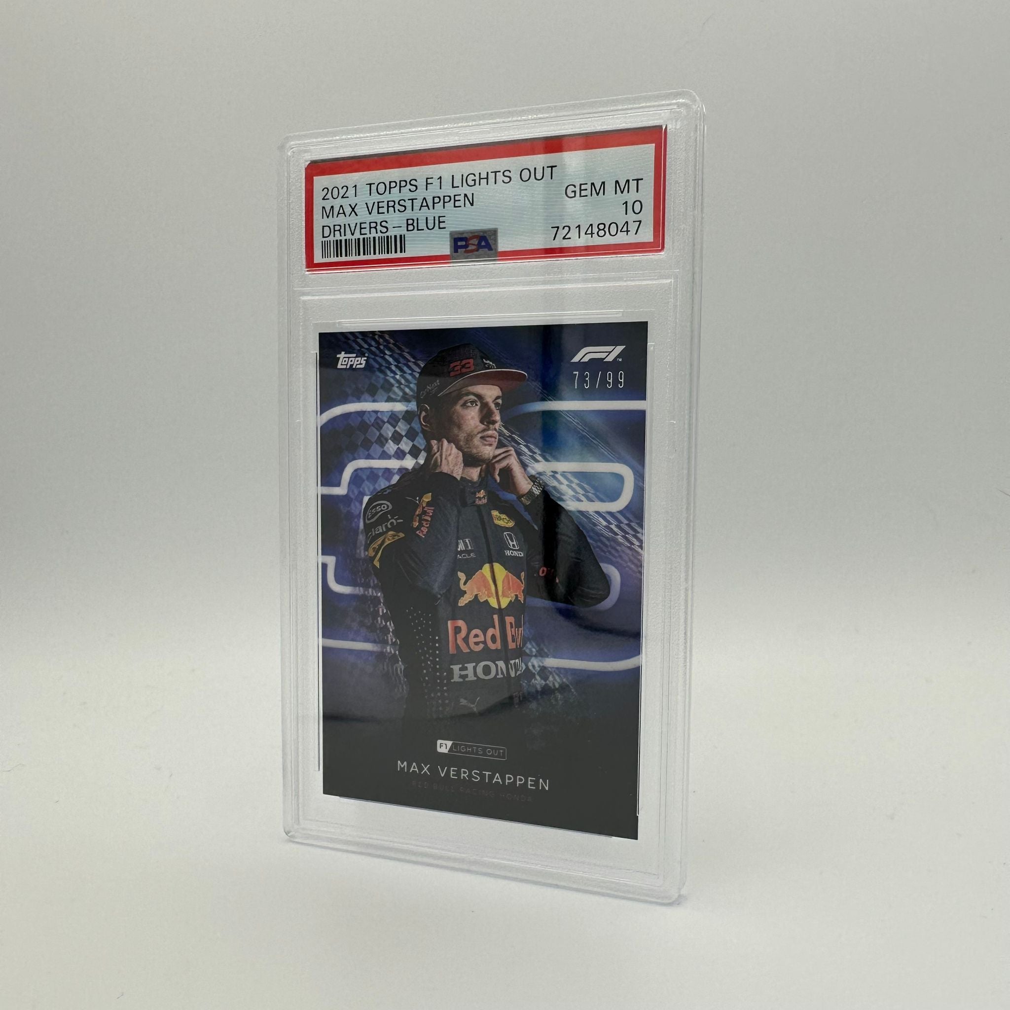 PSA 10 Graded 73/99 Max Verstappen Blue Parallel Racing Card - Perfect for Collectors, Sports Memorabilia Enthusiasts & Formula 1 Fans