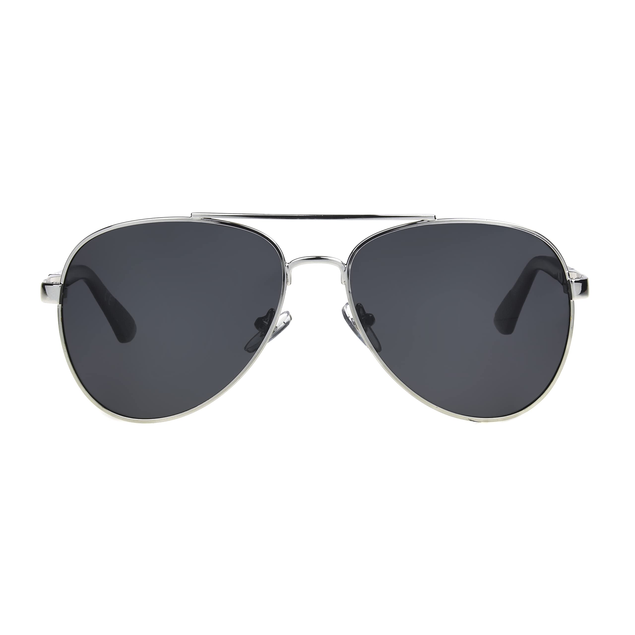 Foster Grant Men's Trupolar 05 Polarized Sunglasses - Silver Frame, 64mm Lens - UV Protection for Driving, Fishing & Outdoor Activities