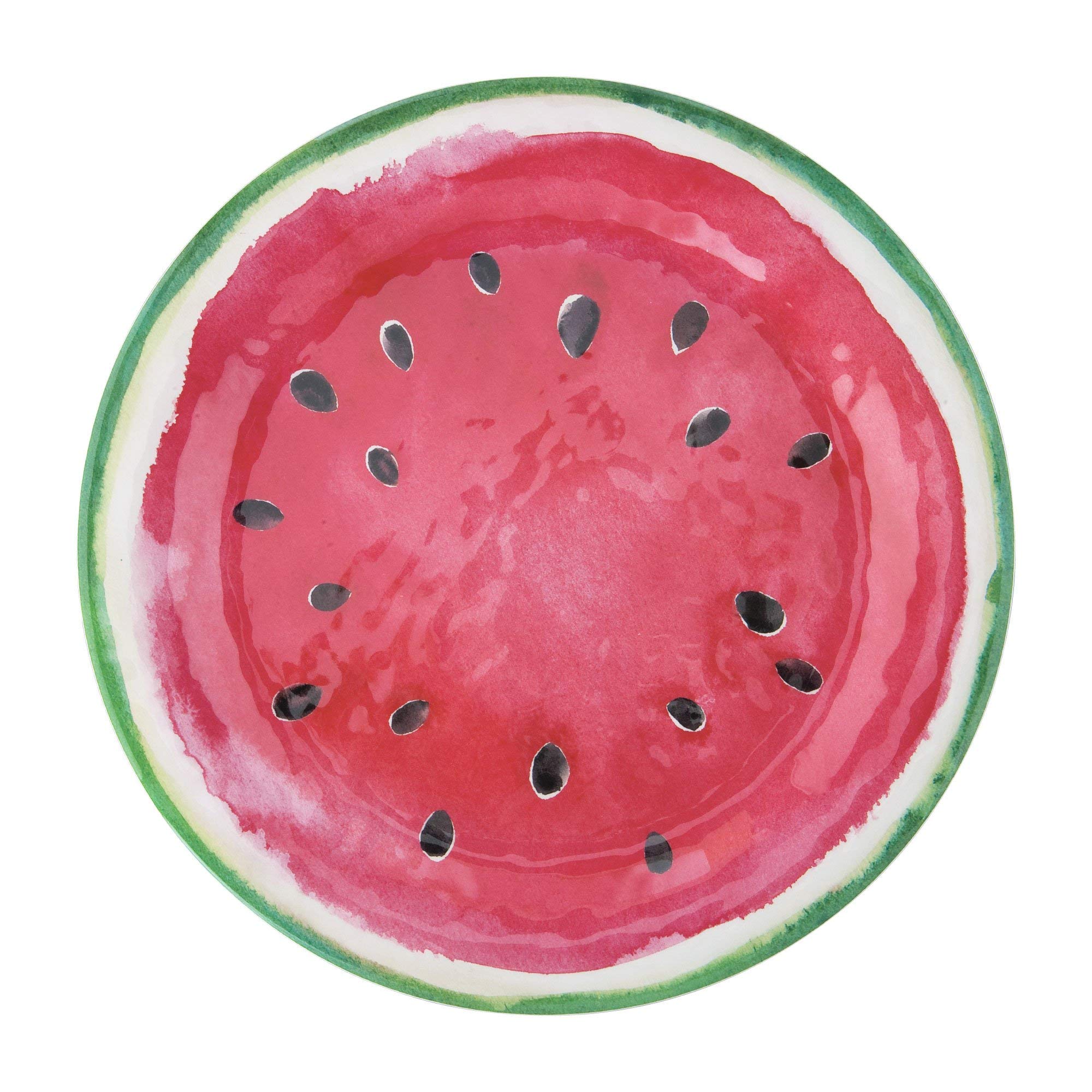 UPware 16-Piece Watermelon Melamine Dinnerware Set - Durable Outdoor Dishes with Plates & Bowls - Service for 4 - Vibrant Red - Perfect for Picnics, BBQs, Pool Parties & Outdoor Dining