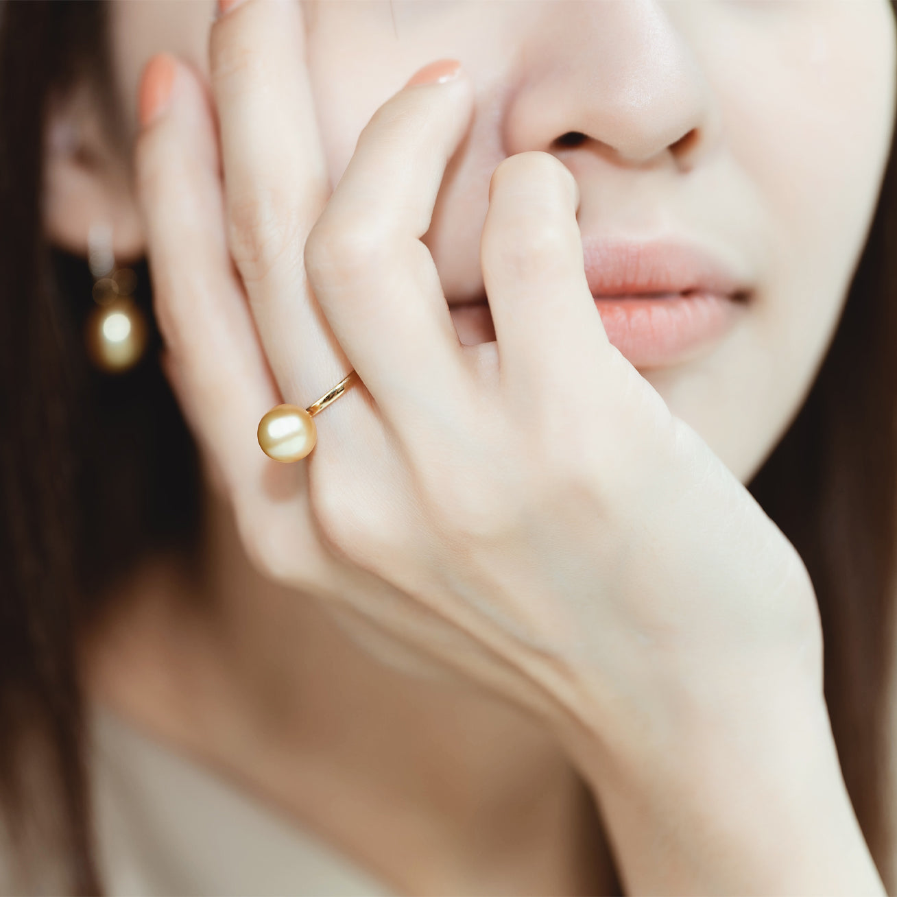 18K Gold Interchangeable Pearl Ring KR00015 - Elegant Adjustable Pearl Jewelry for Women | Perfect for Weddings, Anniversaries & Special Occasions