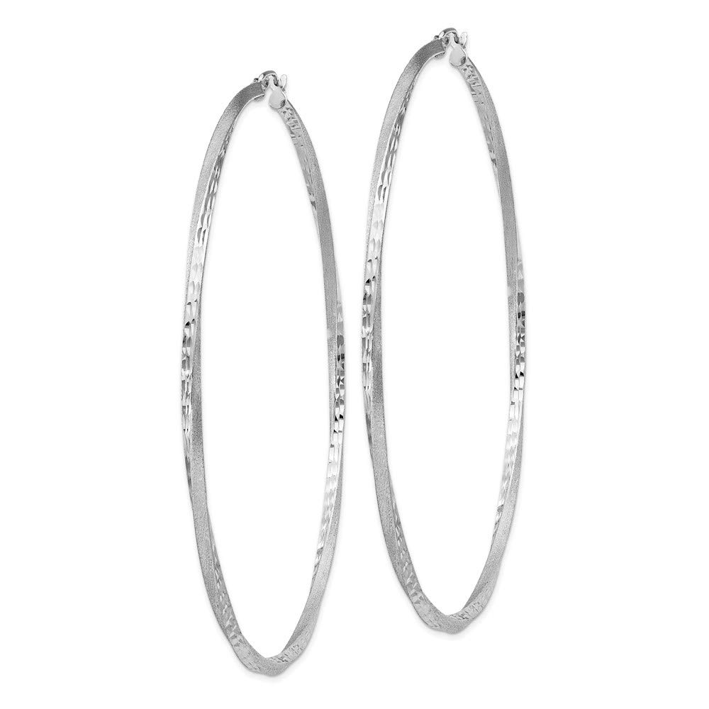Sterling Silver Hoop Earrings for Women - 82mm (3.2 Inch) White Elegant Hoops | Perfect for Everyday Wear, Parties & Gifts