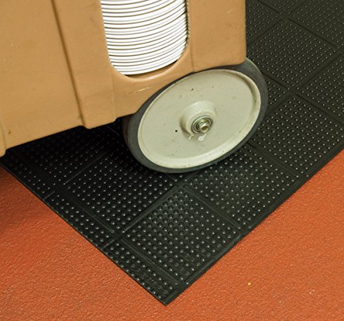 **Non-Slip Knob Top Kitchen Mats - Black 4' x 60' - Anti-Fatigue Floor Mat for Standing Comfort in Kitchens, Restaurants & Workstations**