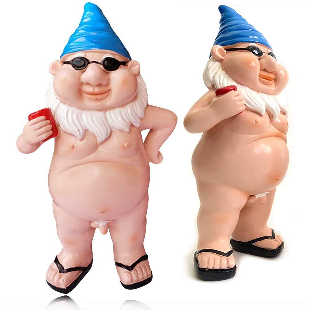 Funny Resin Peeing Garden Gnome Statue - 5.9 Inch Naughty Dwarf Decor for Lawn, Yard, Patio & Indoor Spaces | Unique Outdoor Ornament & Gift for Garden Lovers
