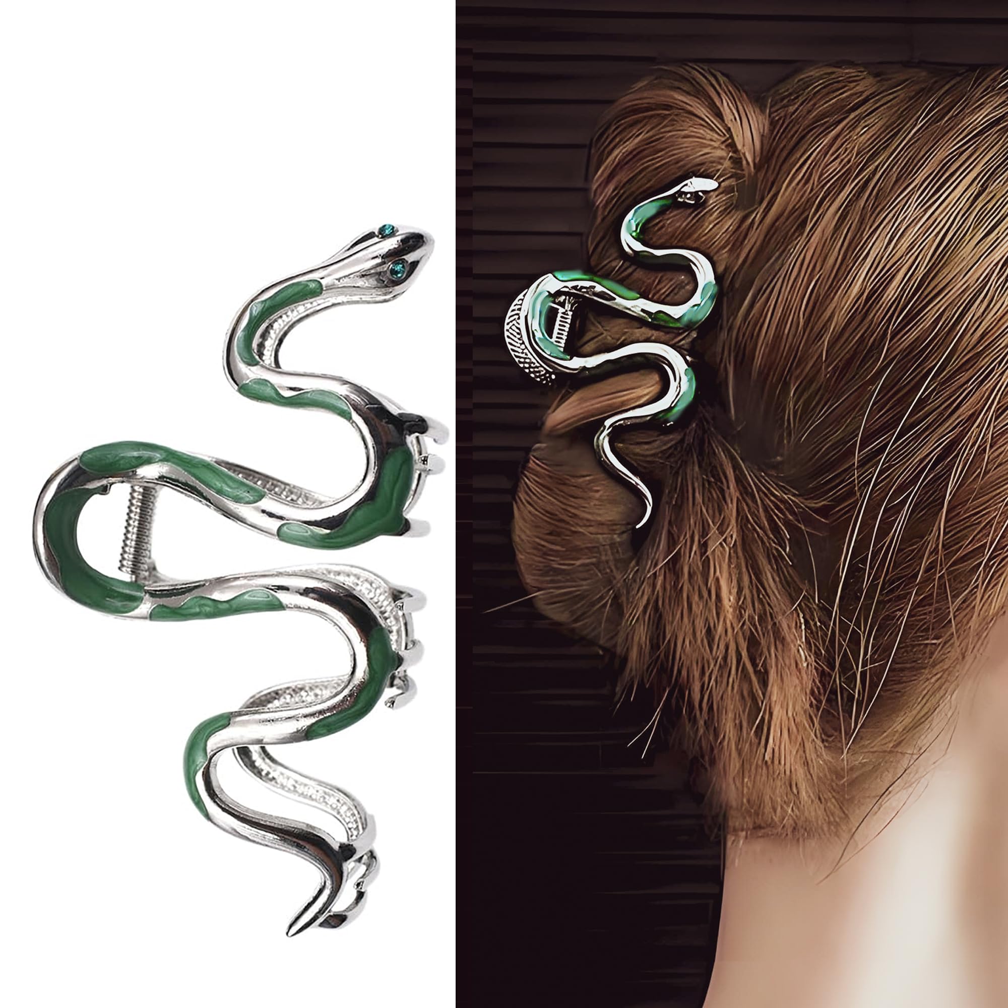 Slytherin Snake Hair Claw Clips - Non-Slip 4.3