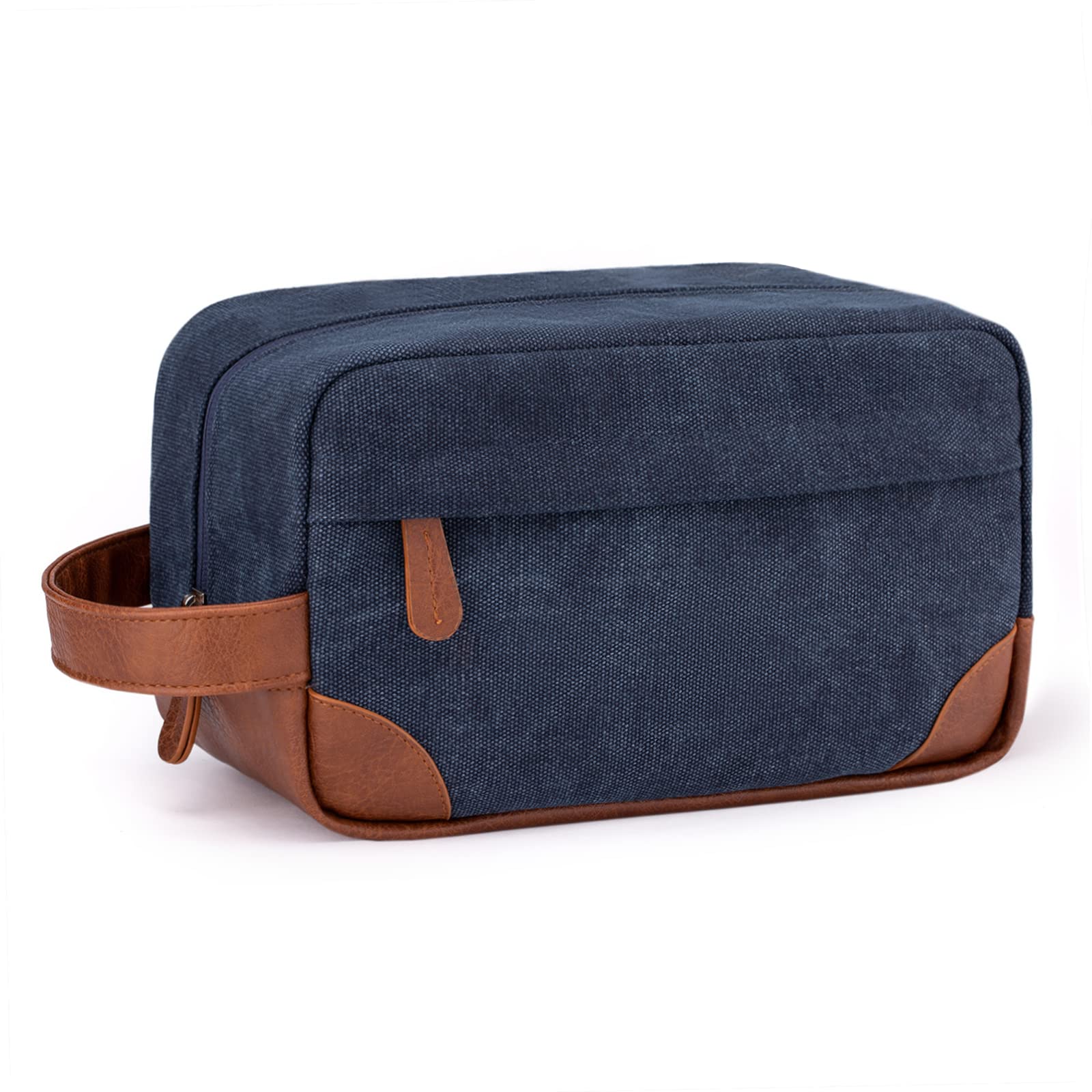 Vorspack Waterproof Hanging Toiletry Bag for Men - Large Capacity Travel Dopp Kit, Durable Canvas Shaving Organizer (Navy Blue) - Perfect for Camping, Gym & Business Trips