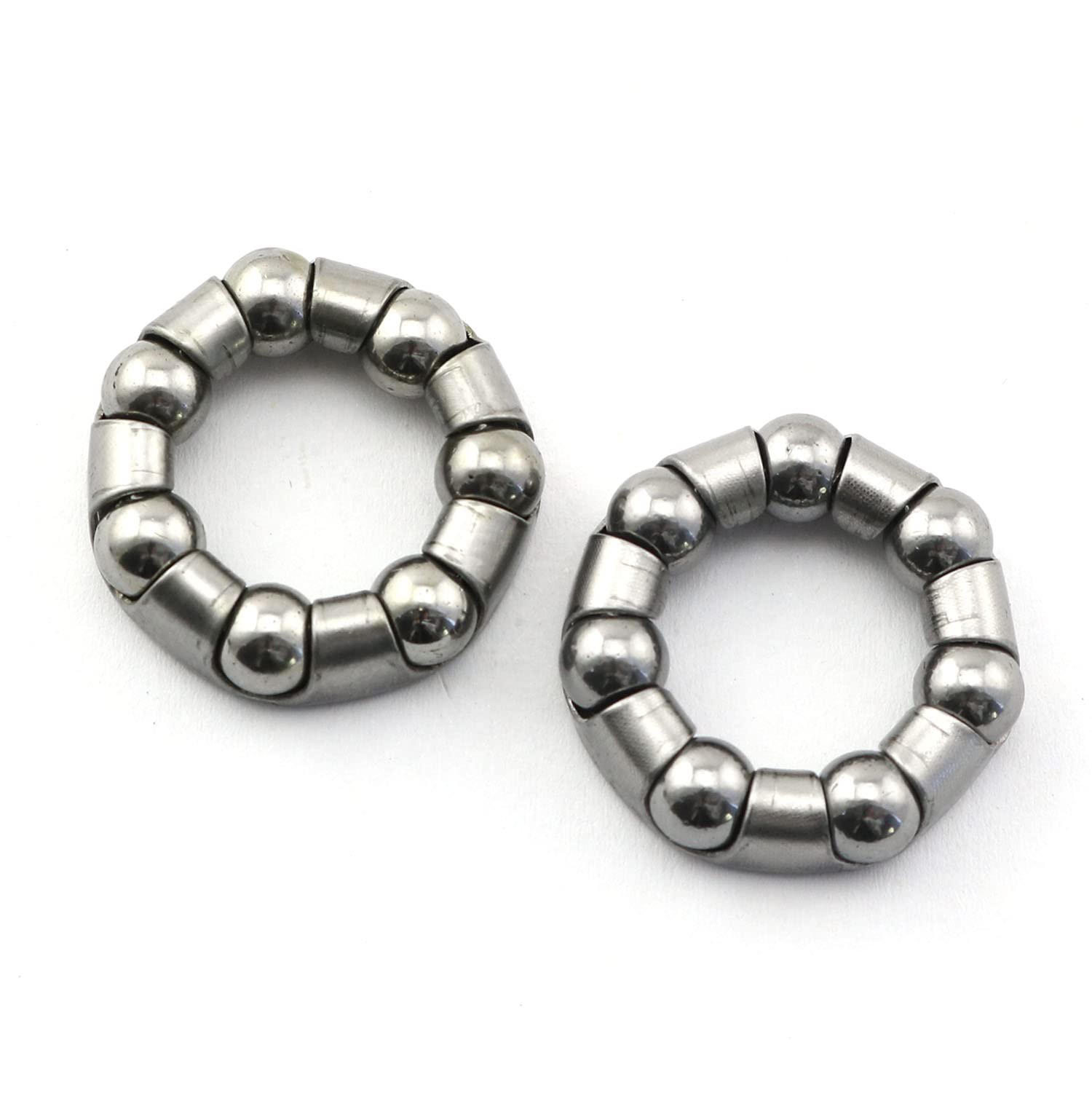 PZRT 2-Pack Stainless Steel Bicycle Ball Bearings - Bike Crank, Axle, Wheel & Headset Replacement Bearings with Caged Retainer | Durable for Mountain, Road & BMX Bikes