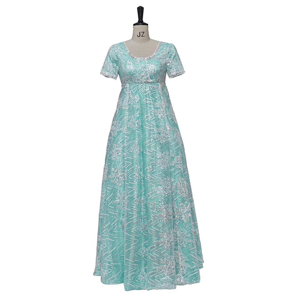 Kate Sharma Cosplay Dress | Regency Style Women's Tea Party Green Gown | Perfect for Bridgerton Themed Events, Historical Reenactments & Costume Parties