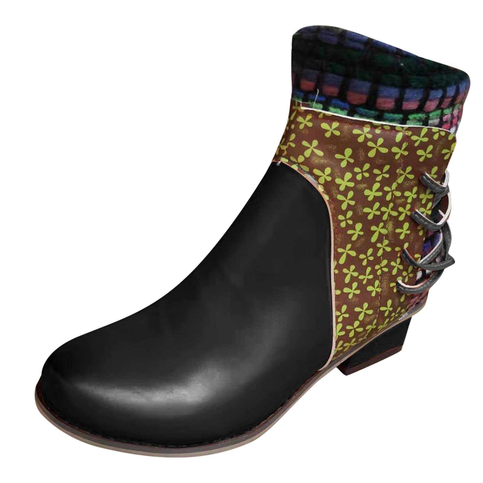 NOLDARES Women's Hiking Boots - Chunky Block Heel Platform Boots with Square Toe & Lace Up Design | Punk Goth Knight Style | Perfect for Outdoor Hiking, Casual Wear & Gothic Fashion
